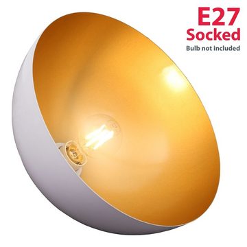 B.K.Licht LED Pendelleuchte 2er Set Vintage E27 max. 60W - BKL1123, Leuchtmittel wechselbar, Deckenlampe Weiß-Gold Retro Ø30cm