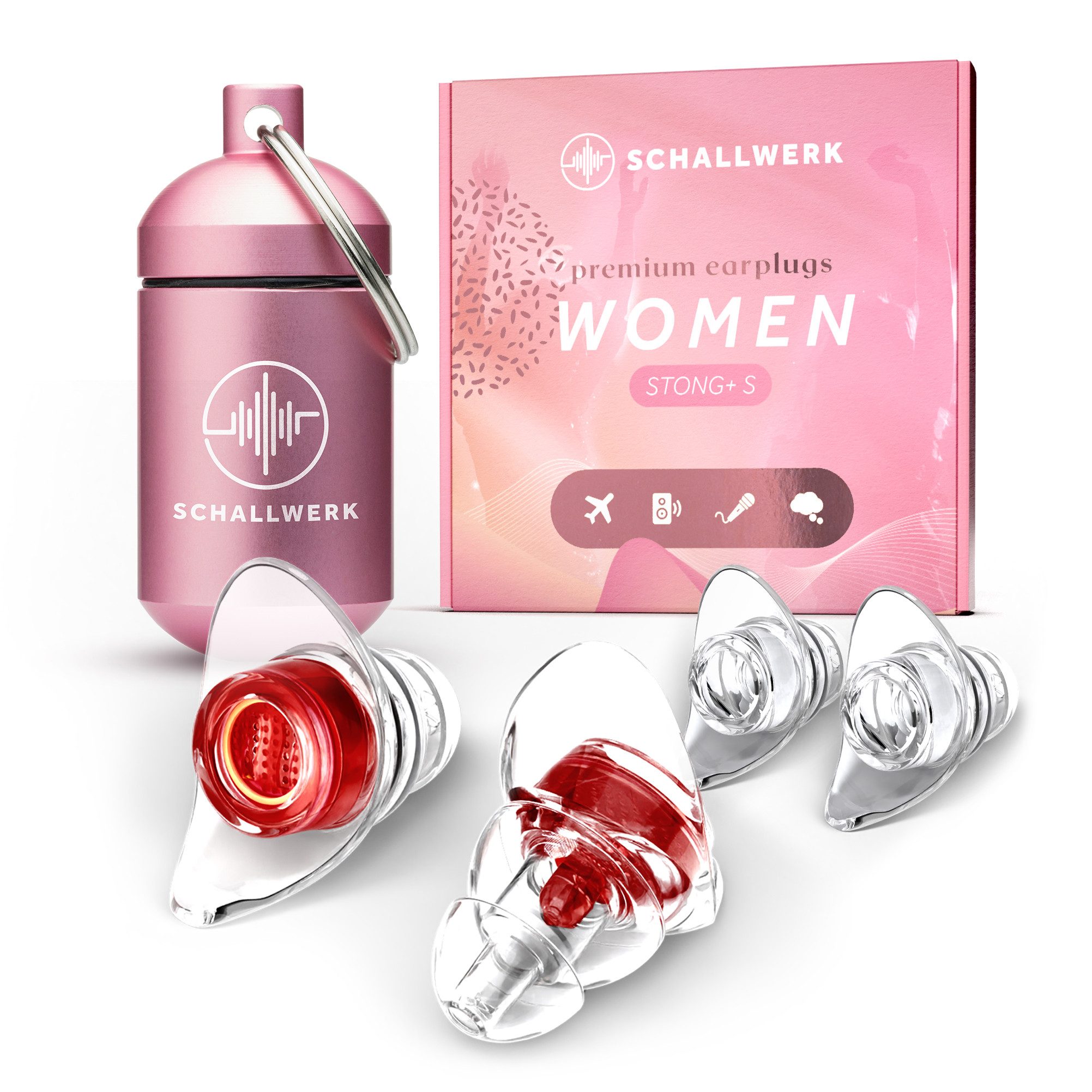 Schallwerk Gehörschutzstöpsel SCHALLWERK ® Women+ Gehörschutz Ohrstöpsel speziell für Frauen