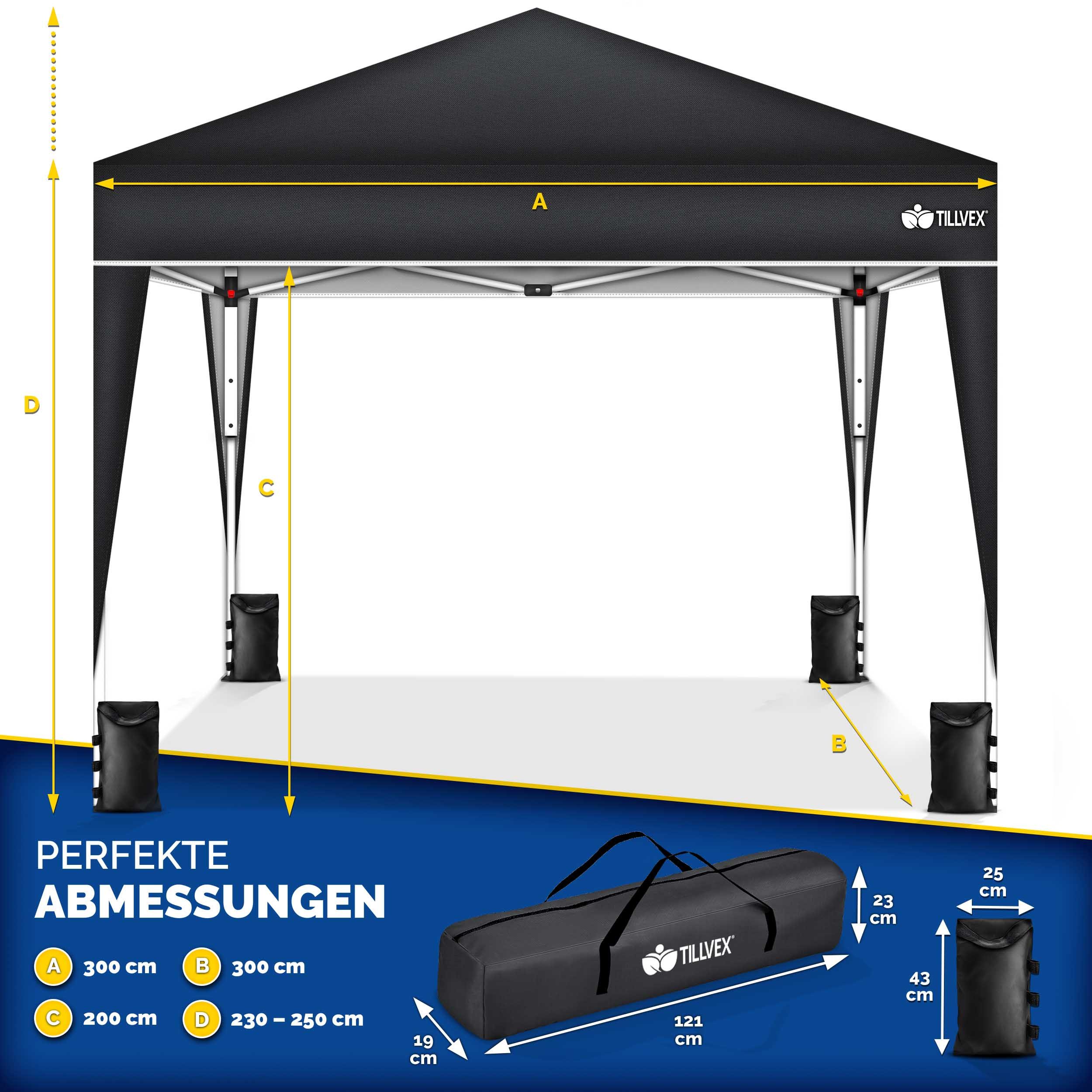 tillvex Faltpavillon tillvex® Pavillon 3x3m Wasserdicht günstig online kaufen