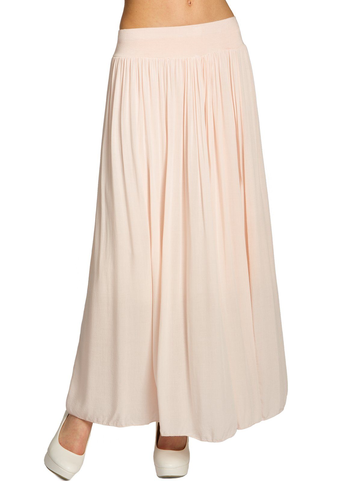 Faltenrock RO034 leichter langer eleganter Damen Sommer Rock