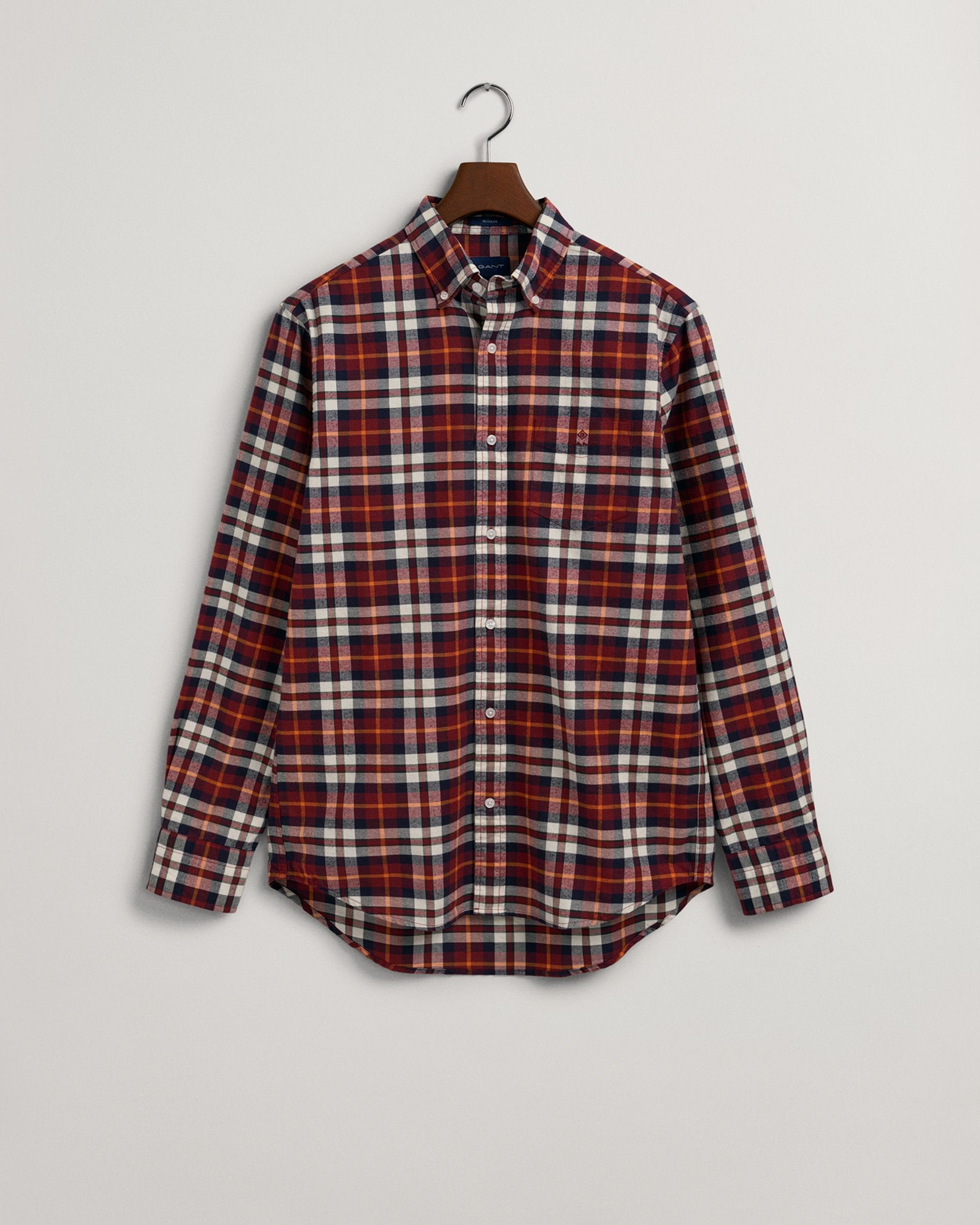 Outdoorhemd Regular Fit Hemd aus gebürstetem Oxford-Gewebe mit Tartan-Muster