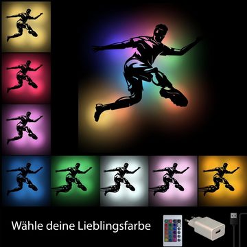 Namofactur LED Dekolicht Fußball Farbwechsel Wand Deko Kicker, LED fest integriert, Farbwechsel, RGB