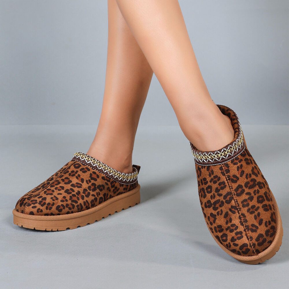 Ital-Design Bequeme Clogs für Damen mit dekorativen Details Snowboots (90457942) Flach Flache Stiefeletten in Braun