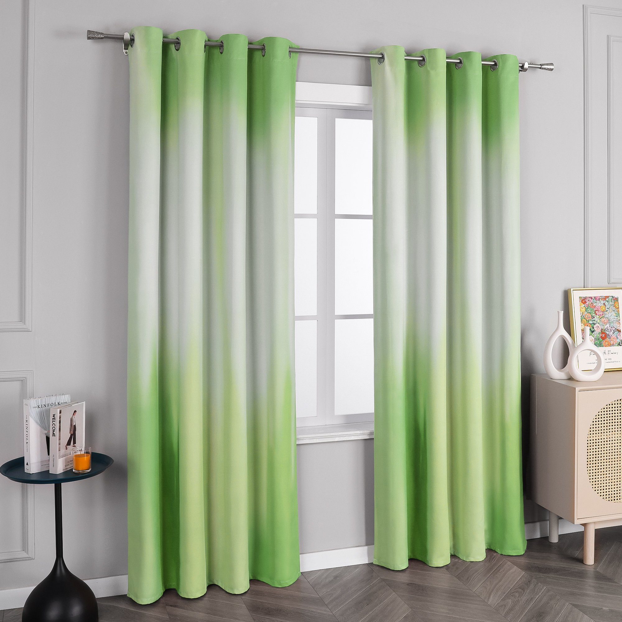Vorhang, Tie-Dye Joyswahl, grün Kunst (1 blickdicht, St), Ösen