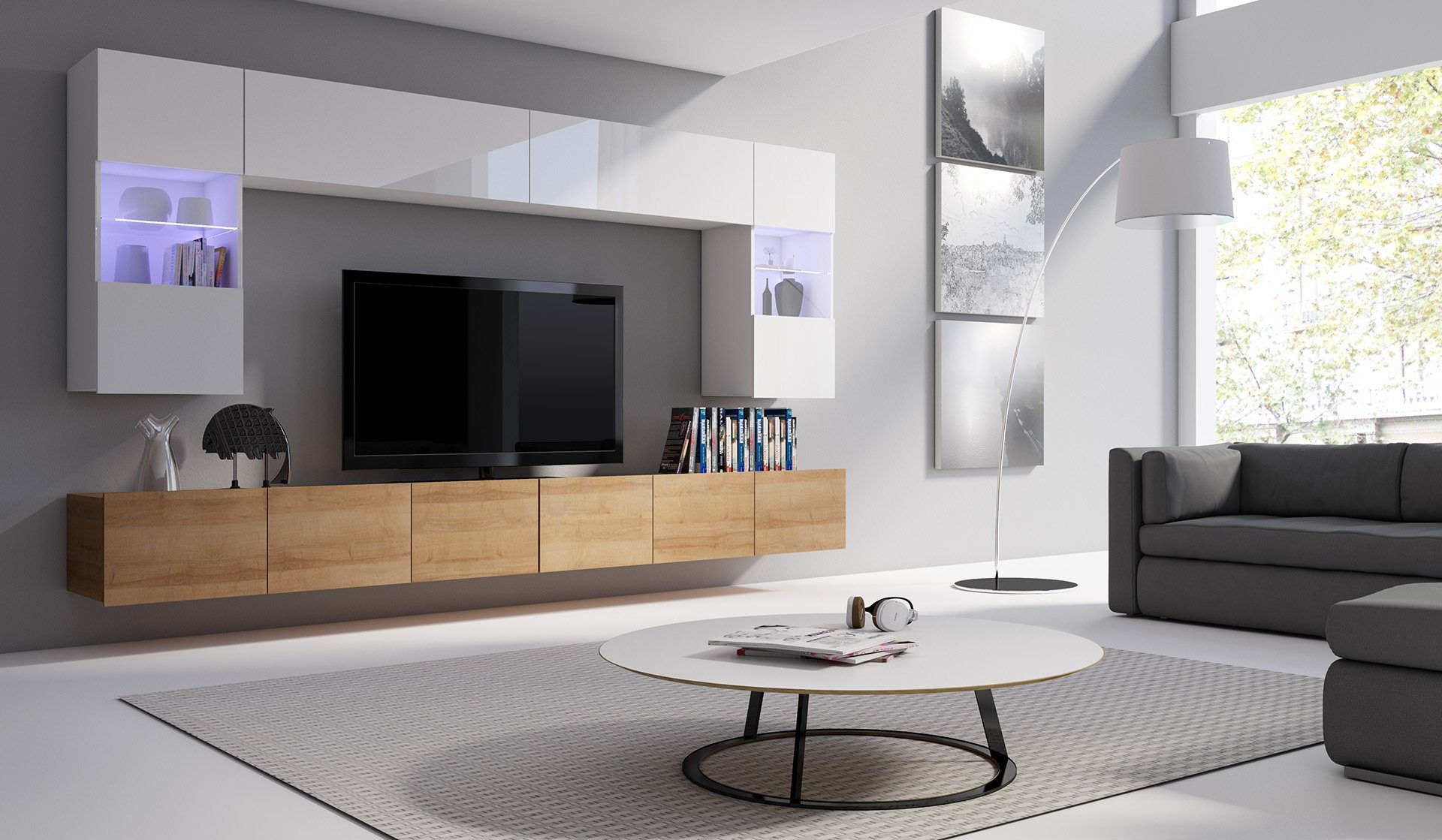 99rooms Wohnwand Bietula, (Set (6-St), Wohnzimmer-Set), günstig online kaufen