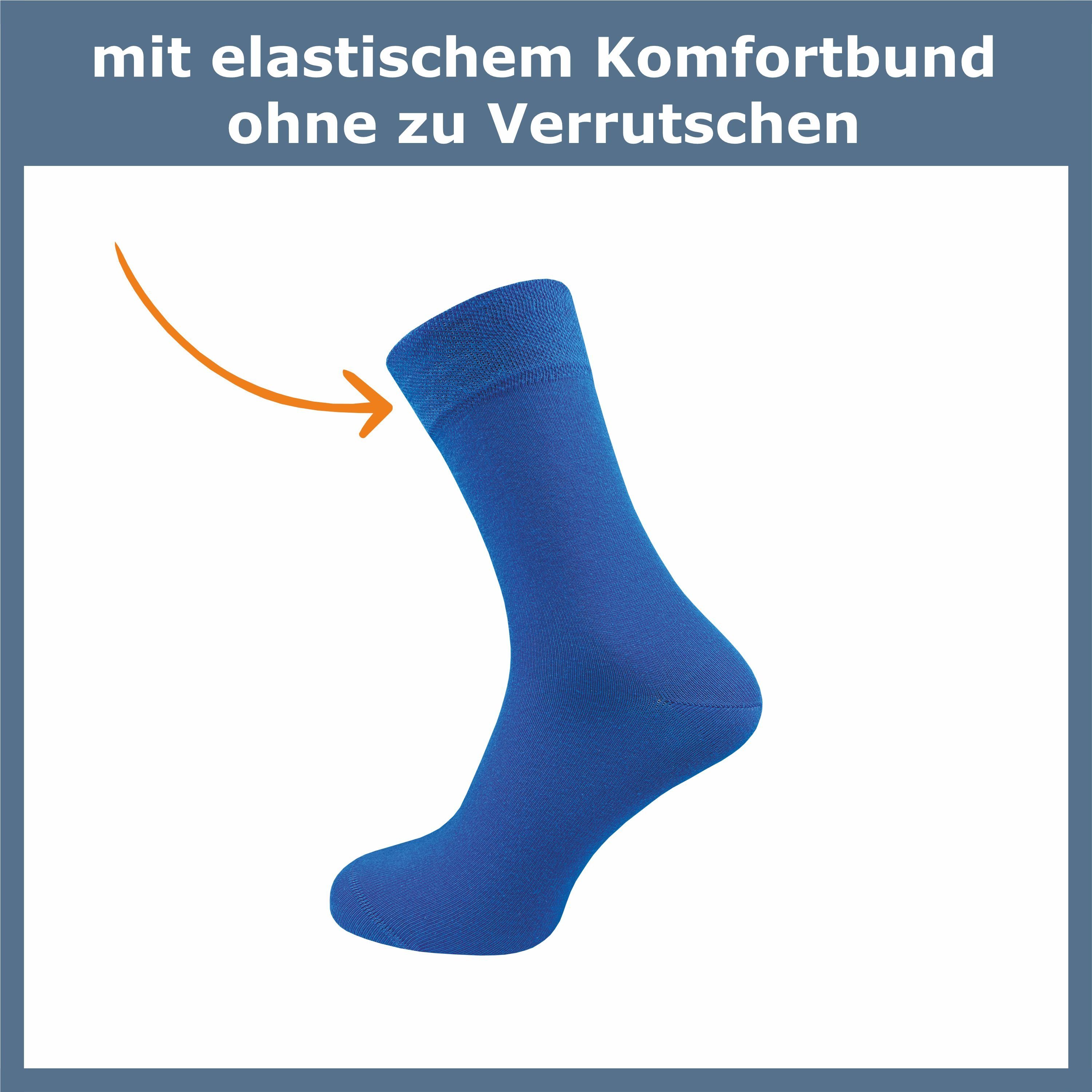 GAWILO Socken für Herren - Premium Komfortbund ohne drückende Naht (6 Paar) Weiche Socken aus hochwertiger, doppelt gekämmter Baumwolle