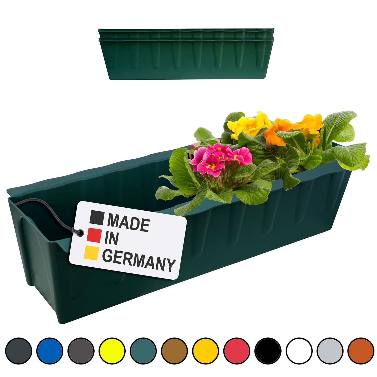 BURI Blumenkasten Blumenkasten Europaletten 2er-Set Dunkelgrün Pflanzkasten Balkonkasten
