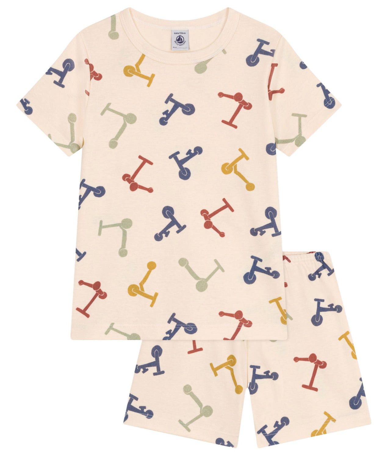 Petit Bateau Schlafanzug Petit Bateau Pyjama mit Roller-Print (2 tlg)