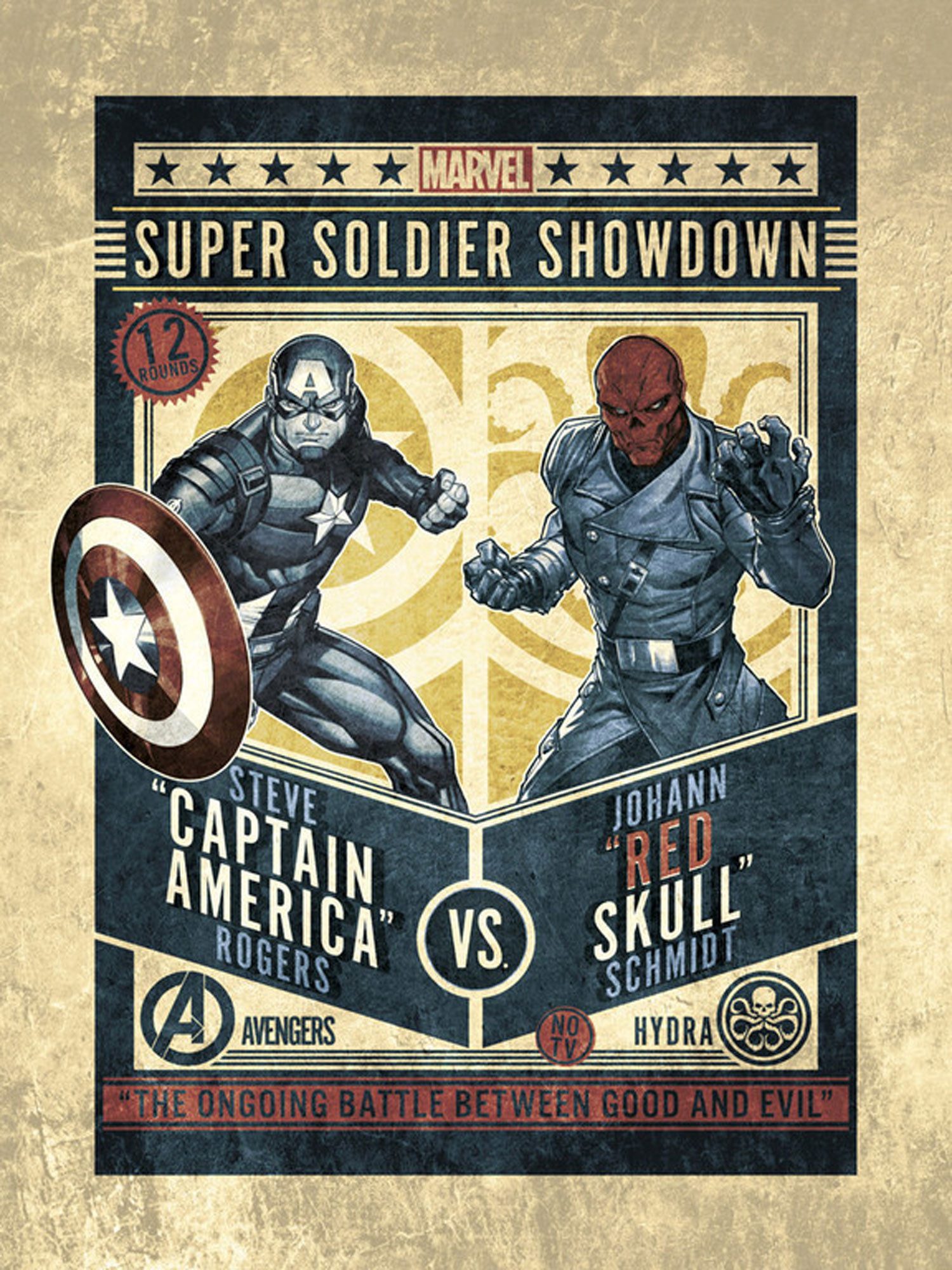 Kunstdruck Marvel - Kunstdruck - Captain America vs. Red Skull
