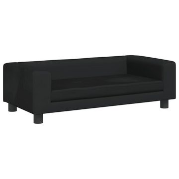 vidaXL Kindersofa Kindersofa mit Hocker Schwarz 100x50x30 cm Samt Kindercouch Kindermöbe