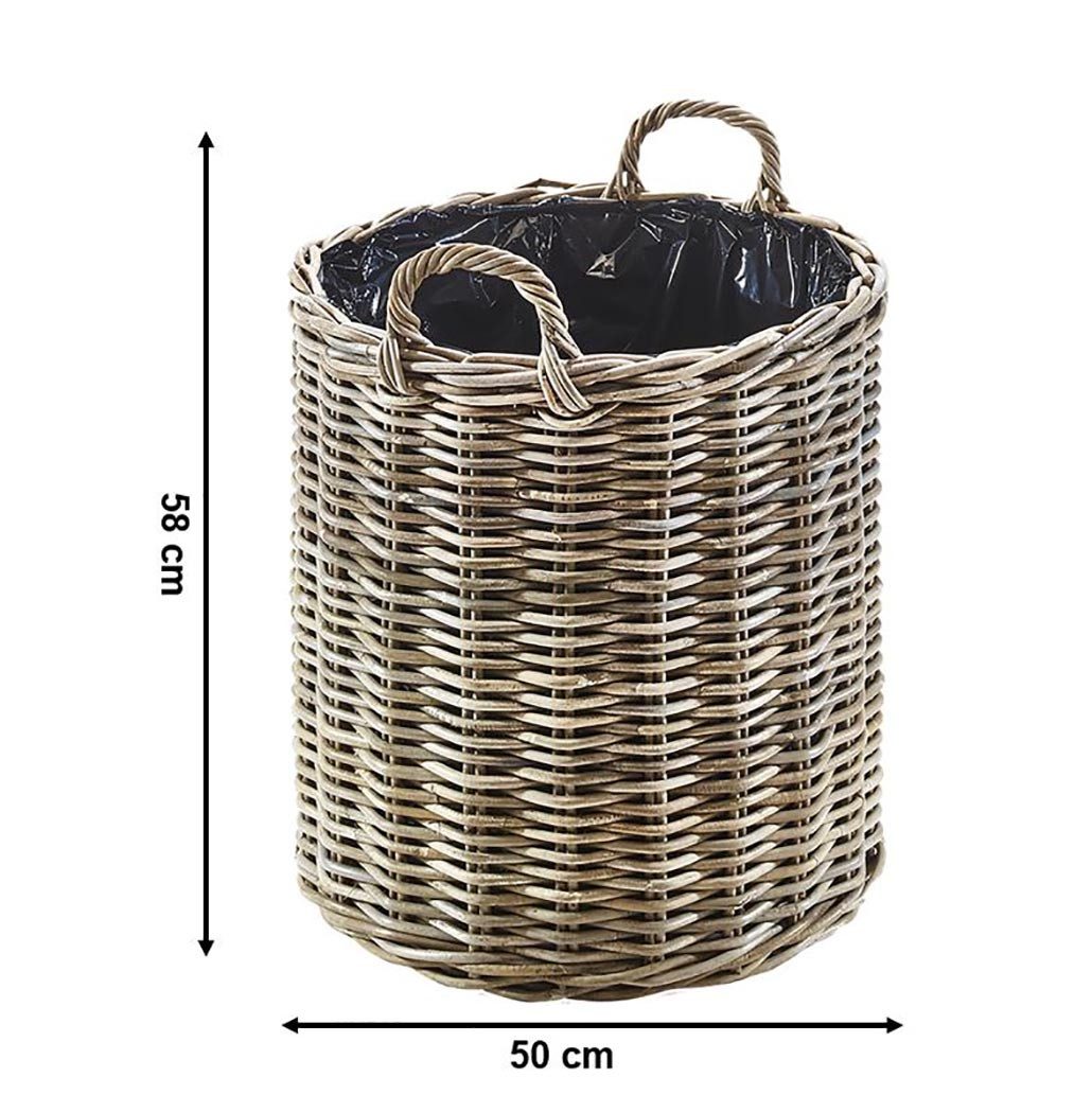 Kobolo Pflanzkübel Pflanzkorb aus grauem Rattan günstig online kaufen