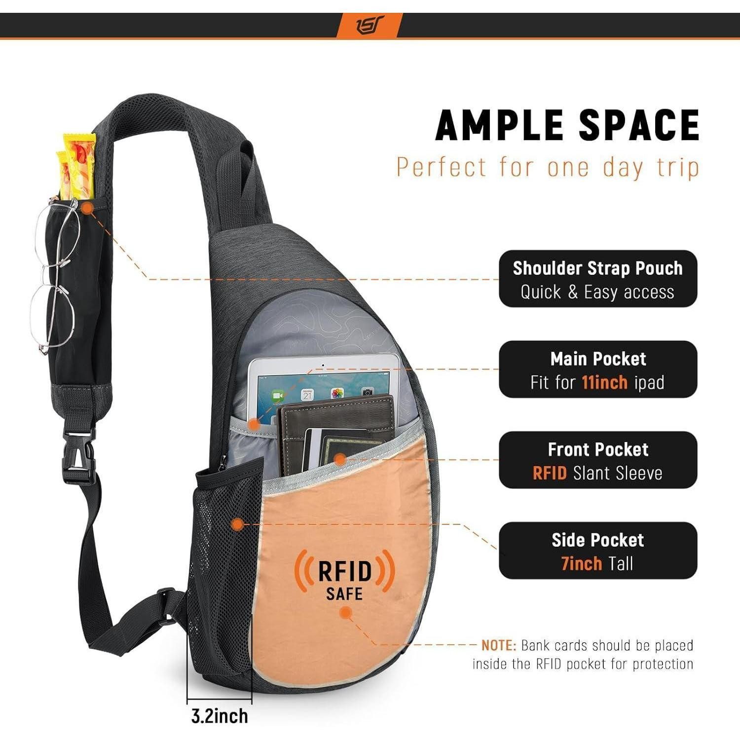 LuxusKollektion Umhängetasche Brusttasche Herren 9L Sling Bag Crossbody Tas günstig online kaufen