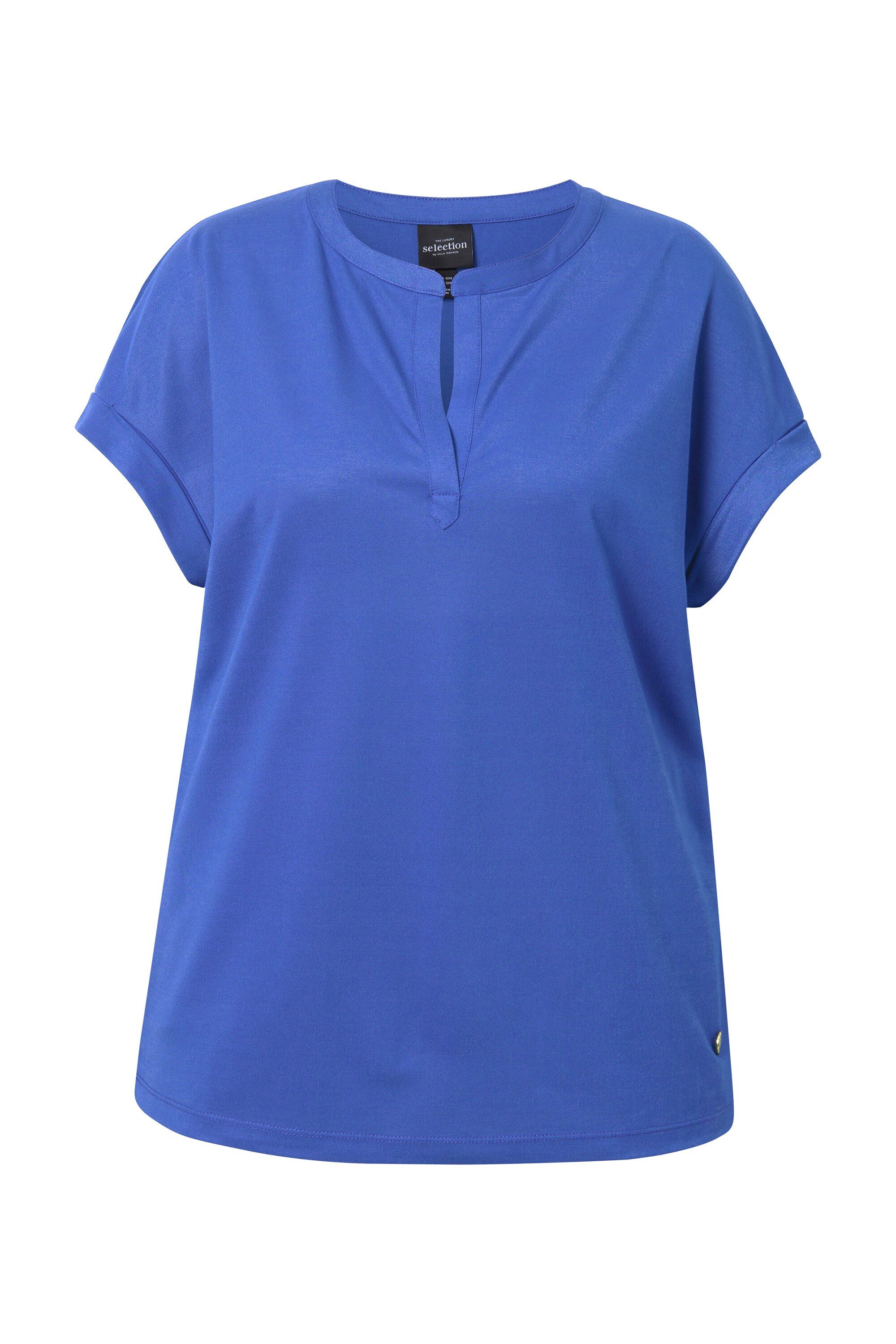 Ulla Popken T-Shirt T-Shirt Glanzeffekt Tunika-Ausschnitt günstig online kaufen