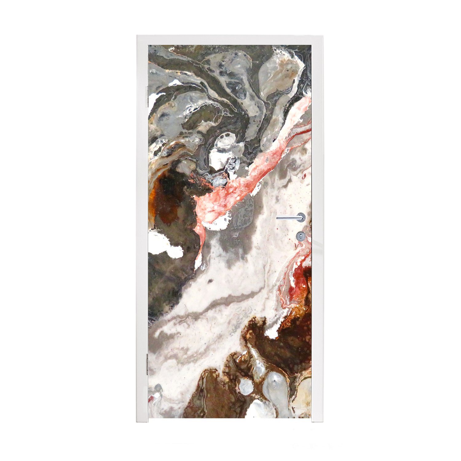 75x205 Granit MuchoWow Regenbogen, - cm Matt, Türaufkleber, Fototapete (1 Tür, bedruckt, Türtapete - für Kristall St),
