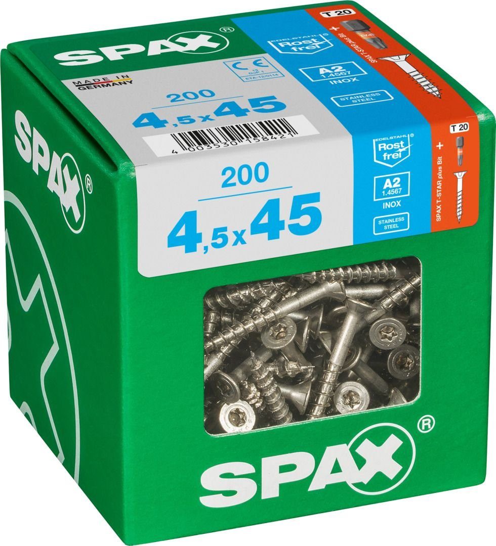 45 20 x 4.5 - TX mm 200 SPAX Spax Holzbauschraube Universalschrauben