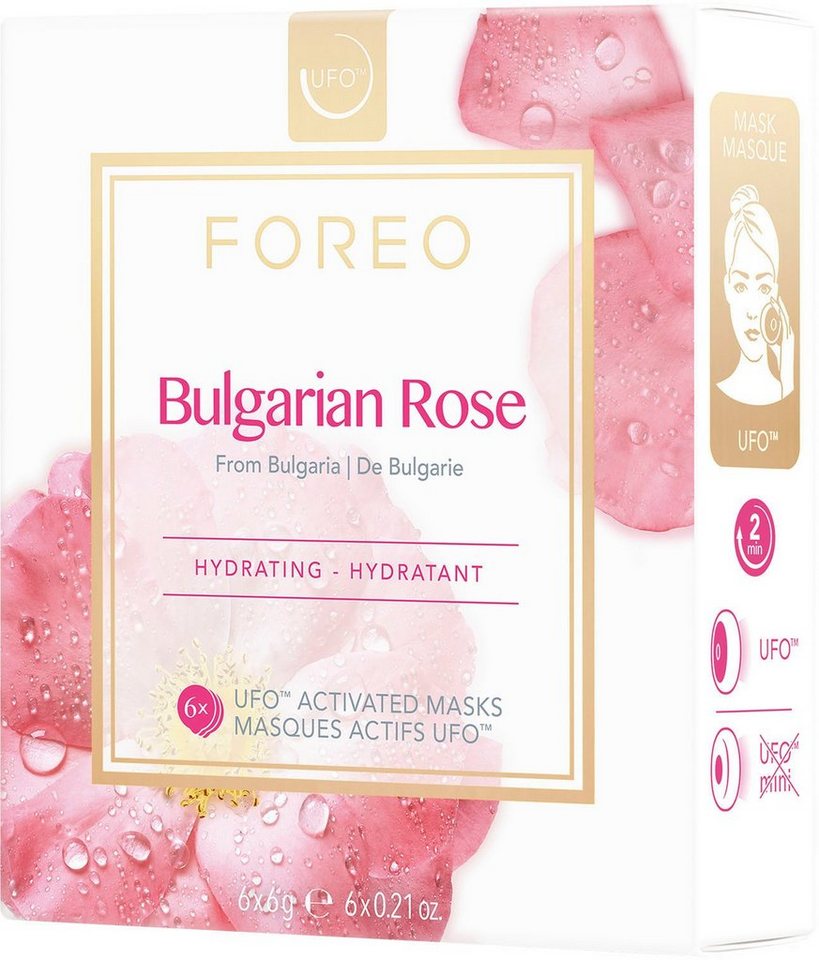 FOREO Gesichtspflege UFO Mask Set - Bulgarian Rose, Feuchtigkeitsspendende  Gesichtsmaske ideal für matte und trockene Haut