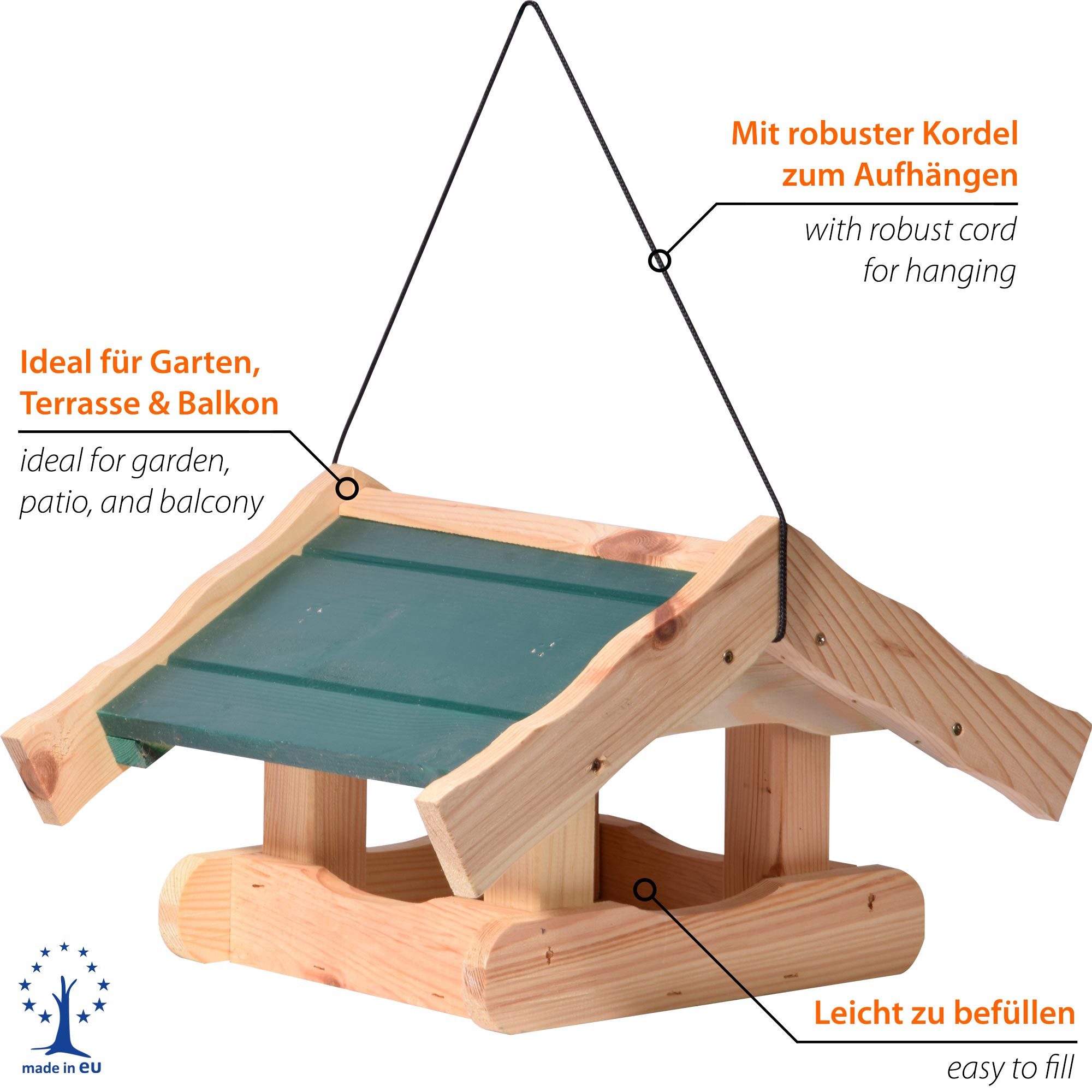 dobar Vogelhaus Vogelfutterhaus zum Aufhängen