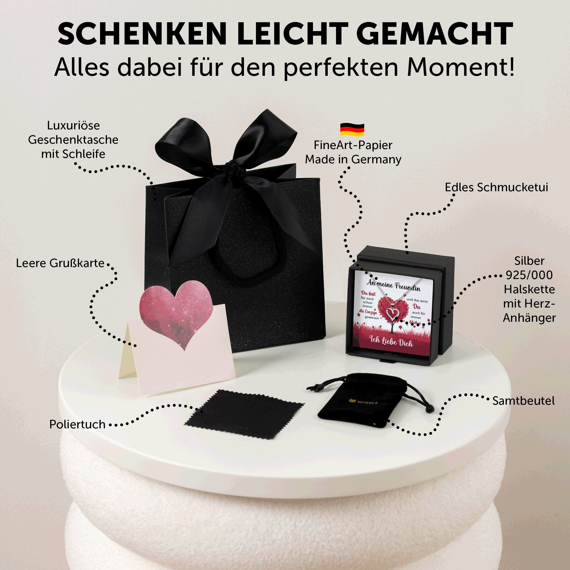 22Feels Schmuckset Freundin Ich Liebe Dich Geschenk Frauen Jahrestag Schmuc günstig online kaufen