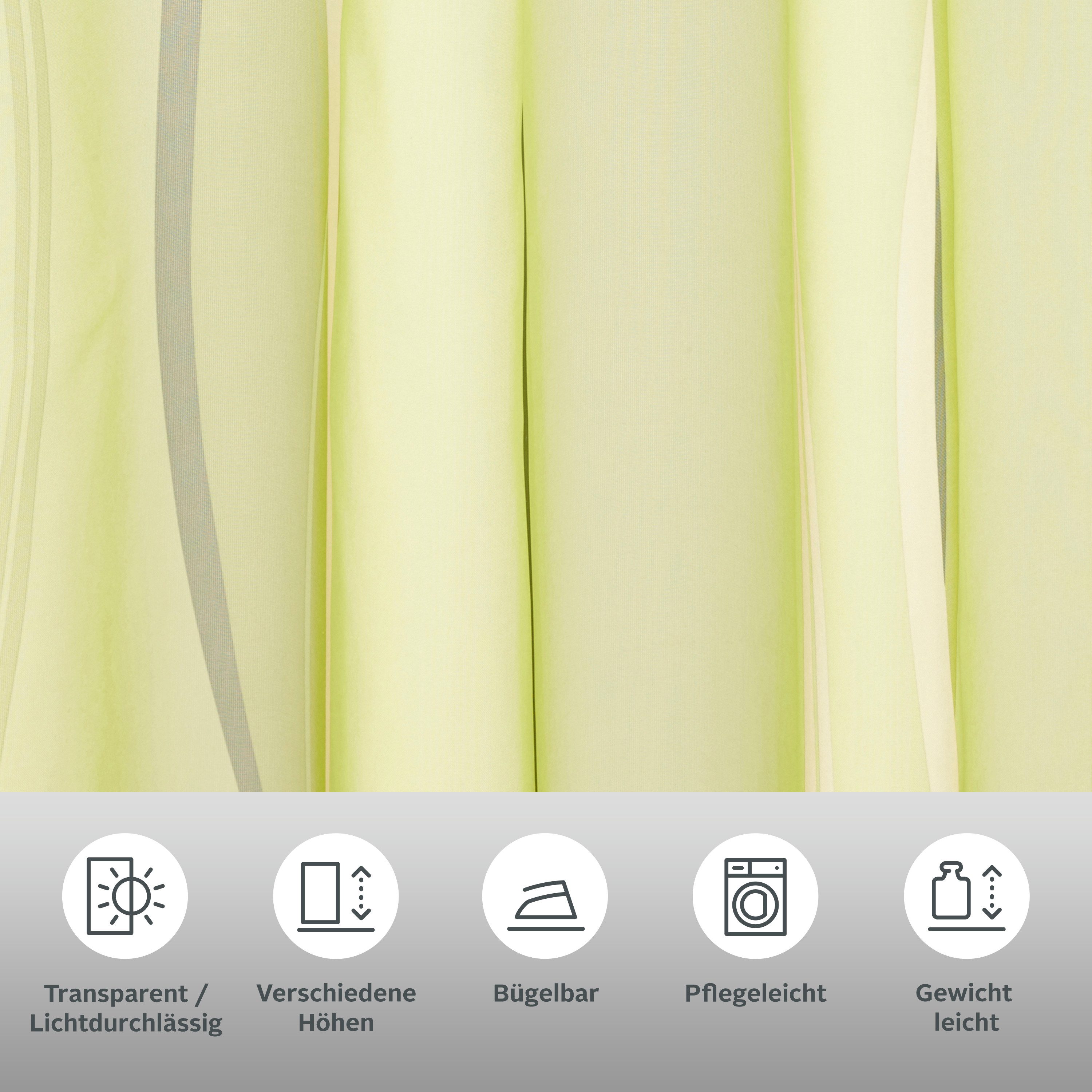 my home Gardine Dimona (2 St), Schlaufen, transparent, Voile, 2er-Set, Voil günstig online kaufen