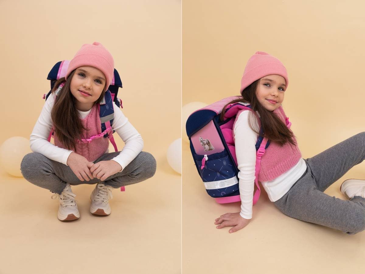 Belmil Schulranzen "Classy" 2026 Set 1. Klasse neue Designs, Pferd, 4tlg.,1. Klasse, Grundschule, Einschulung, Mädchen