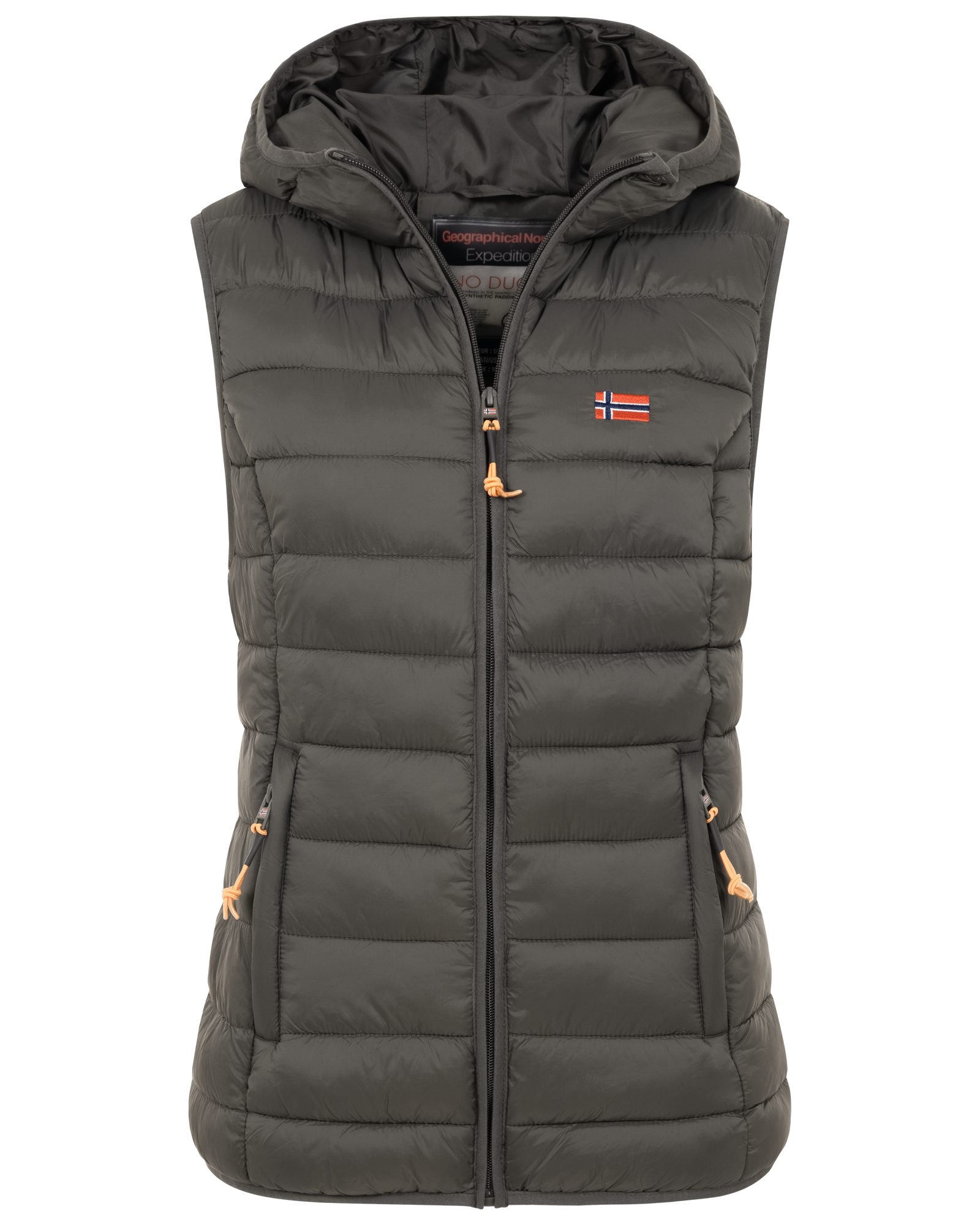 Geographical Norway Steppweste Damen Steppweste mit Kapuze Frühling sportlich Übergangs Weste Herbst