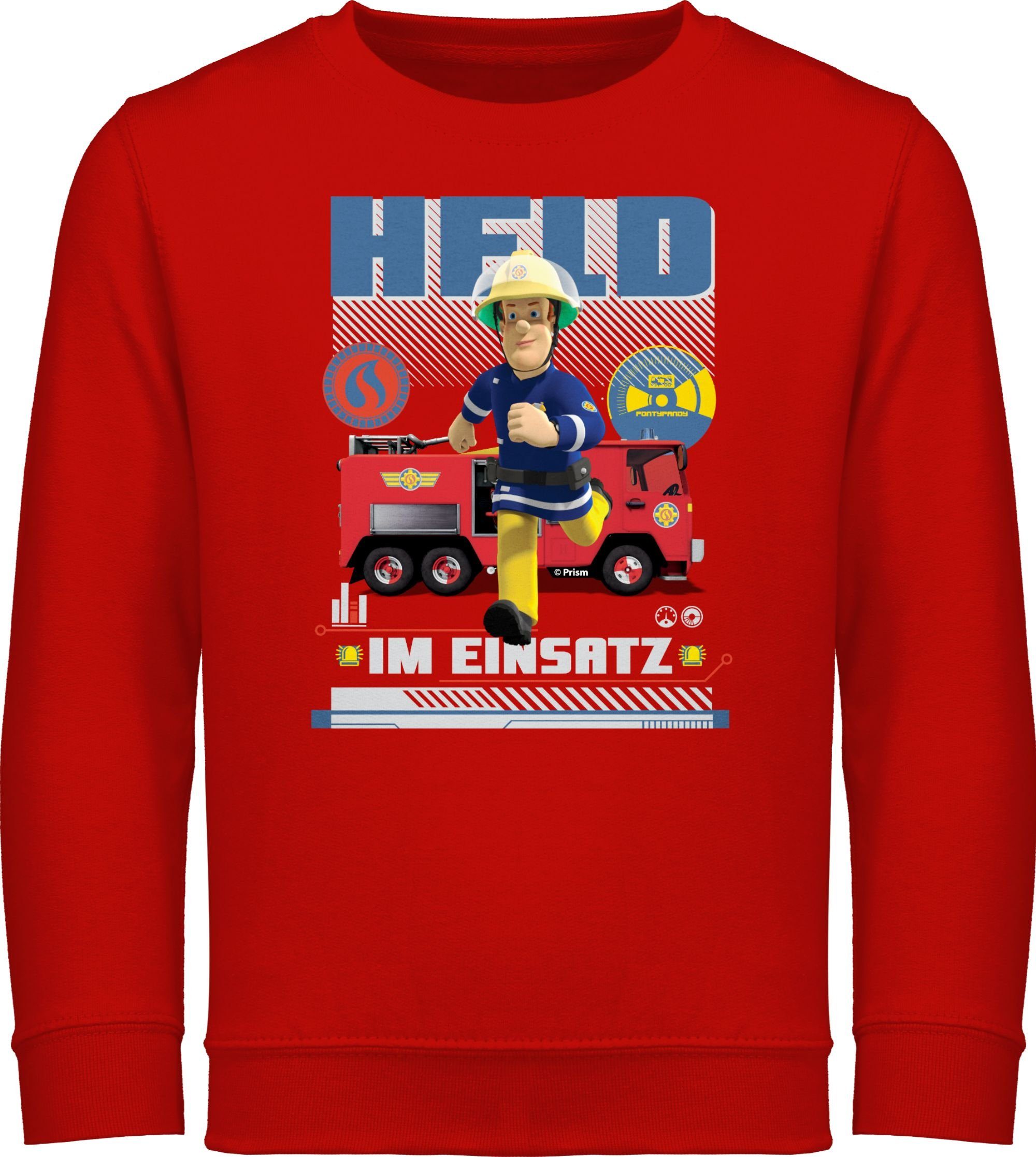 Shirtracer Sweatshirt Held im Einsatz Feuerwehrmann Sam Jungen, Der Pullover  ohne Kapuze ist für Mädels und Jungs geeignet