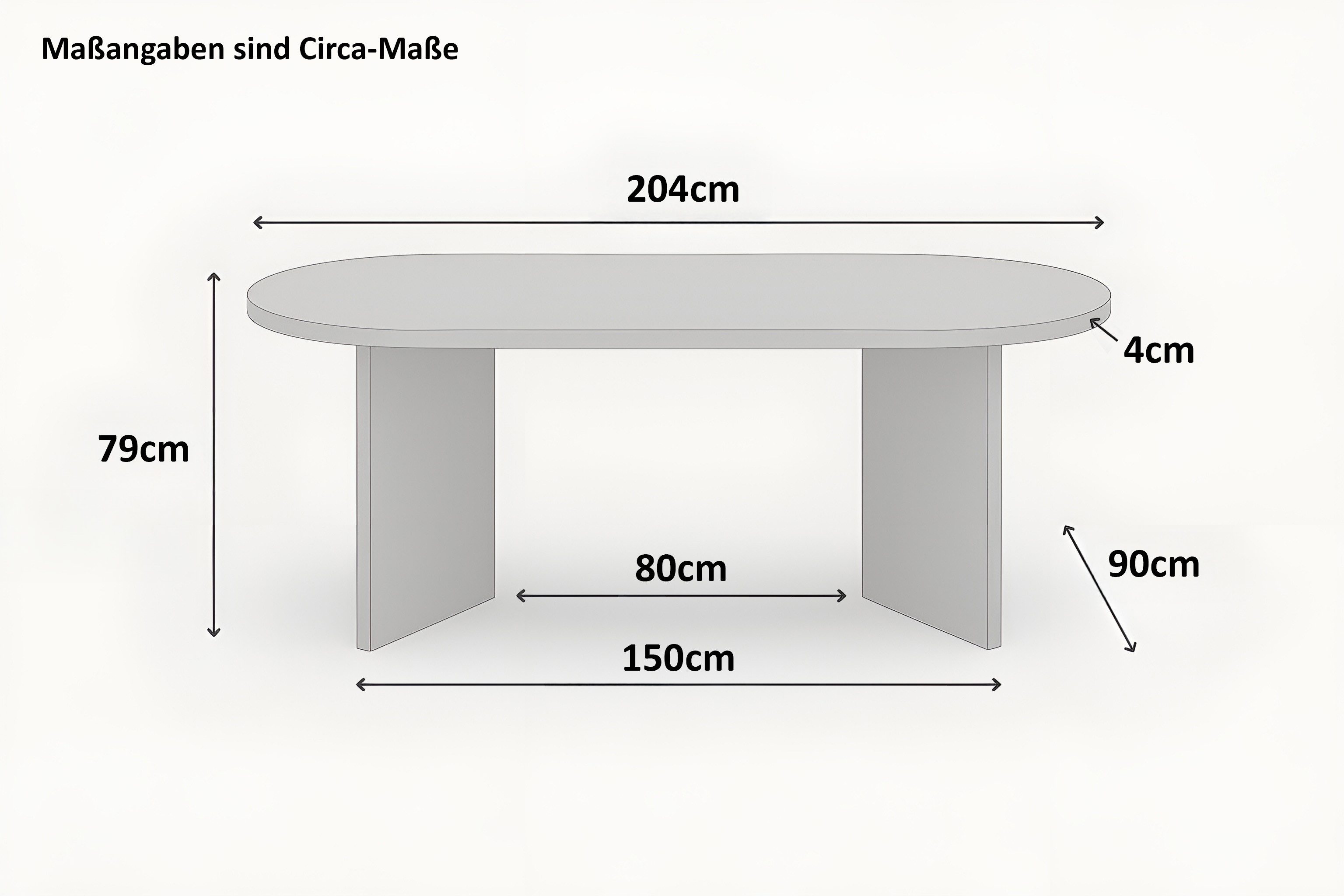 SAM® Esstisch Ova, ovale Tischplatte, V-Form, verschiedene Holz-Optiken günstig online kaufen