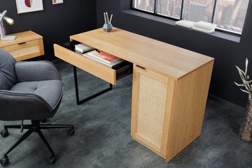 riess-ambiente Schreibtisch VIENNA 120cm natur / schwarz (Einzelartikel, 1-St), Arbeitszimmer · Metall · Retro · Eiche · Büro