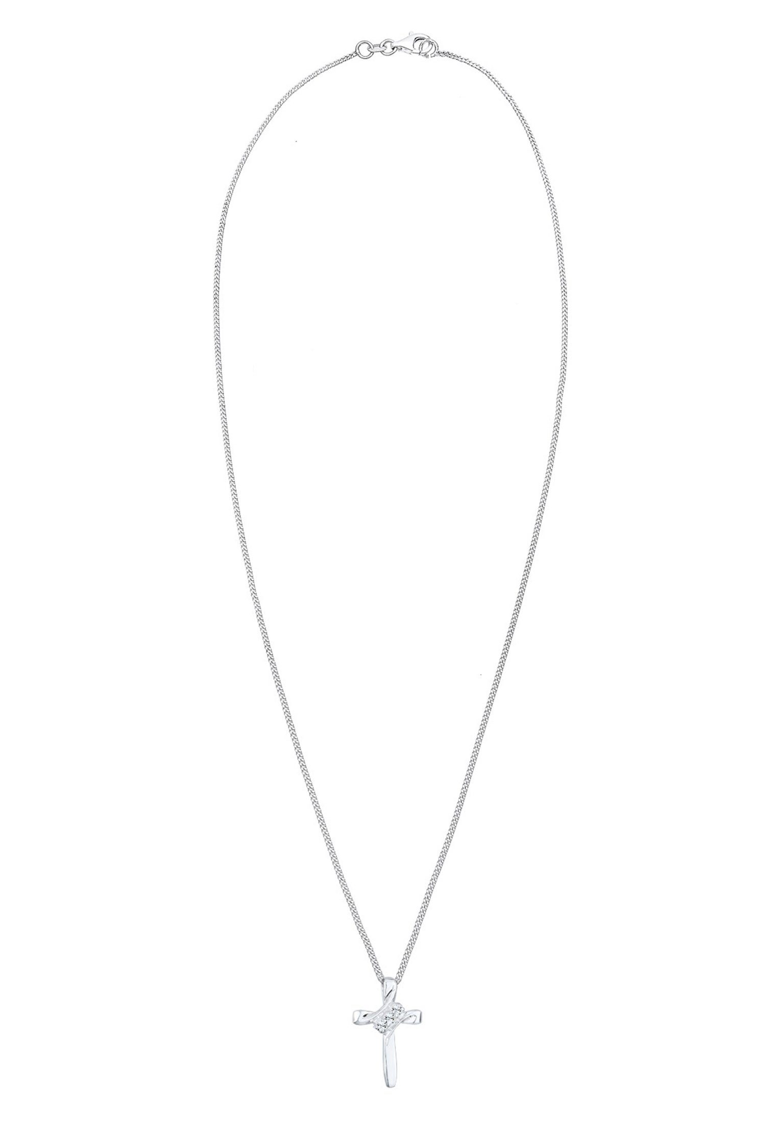 Elli Collierkettchen Kreuz Modern mit Kristalle 925 Silber