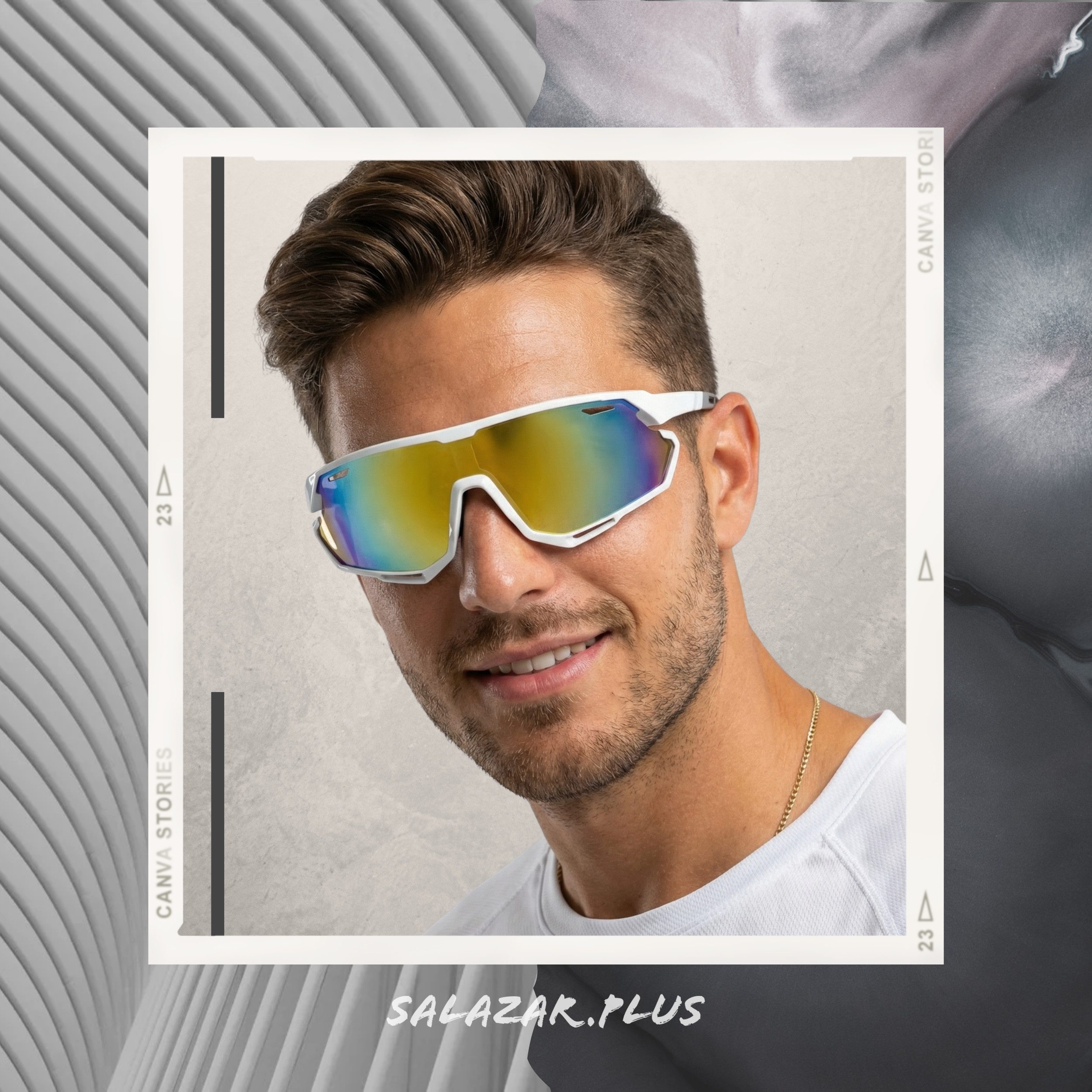 salazar.plus Fahrradbrille Sportbrille schnelle Sonnenbrille Radbrille Skibrille verspiegelt, Leichte Sportbrille UV400 – ideal für Radfahren, Skifahren & Outdoor