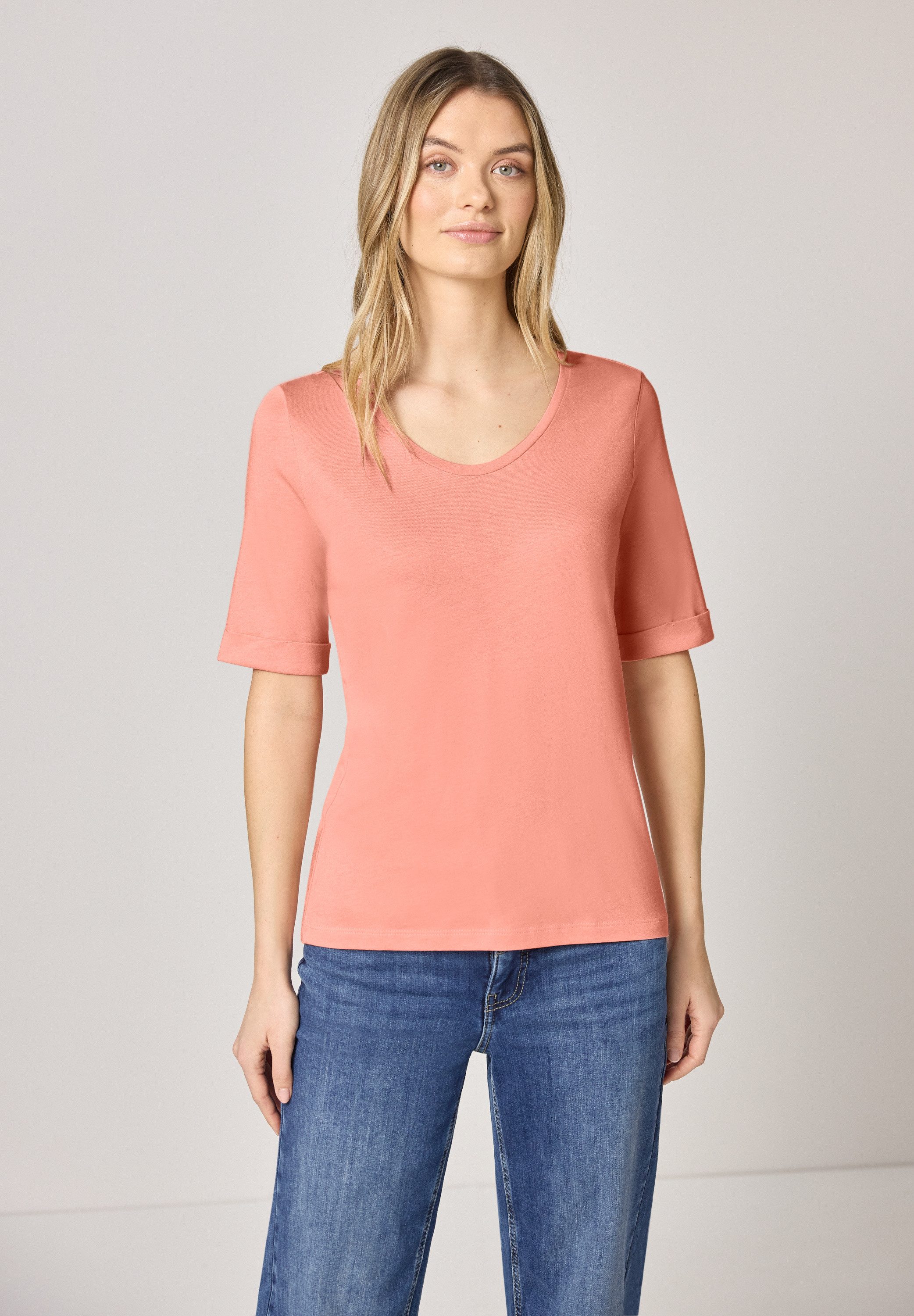 STREET ONE T-Shirt mit V-Ausschnitt