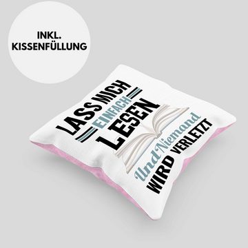 Trendation Dekokissen Trendation - Lesen Kissen Geschenk Leseratte Lustige Geschenkidee Bücher Leser Dekokissen mit Füllung 40x40