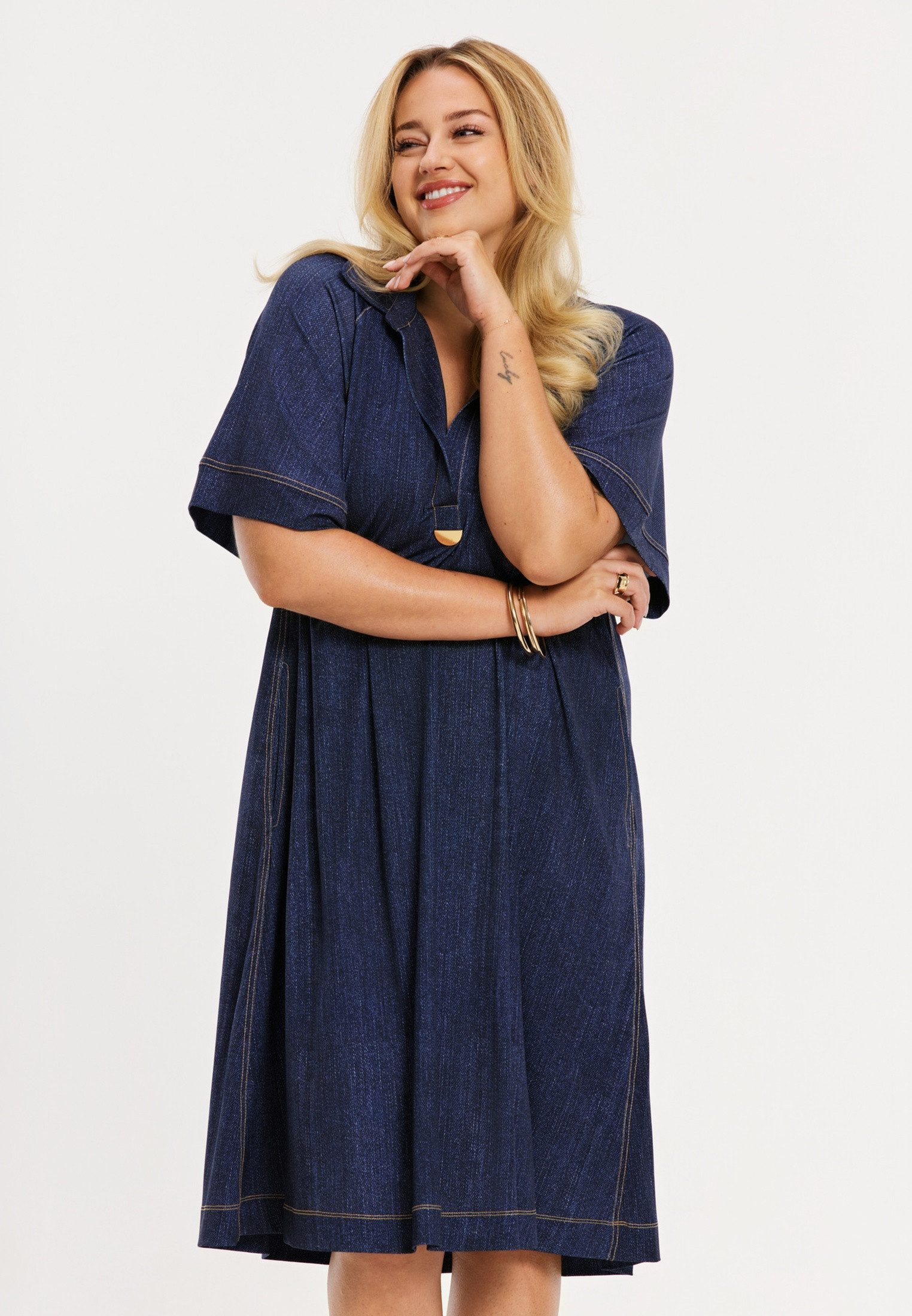 YOEK A-Linien-Kleid Damen Kleid Flare Fit Bio-Baumwolle günstig online kaufen