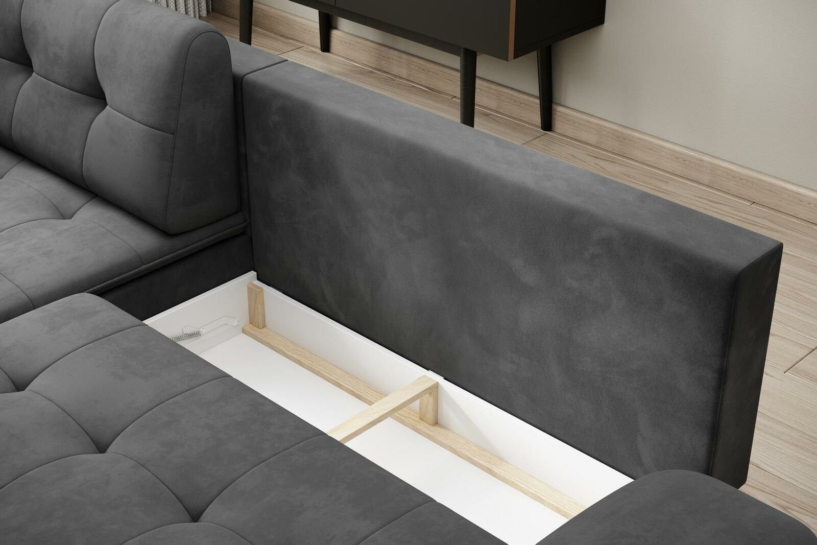 L-Form Ecksofa Sofa Couch Wohnlandschaft Design, in Eck JVmoebel Textilsofa Made Europe