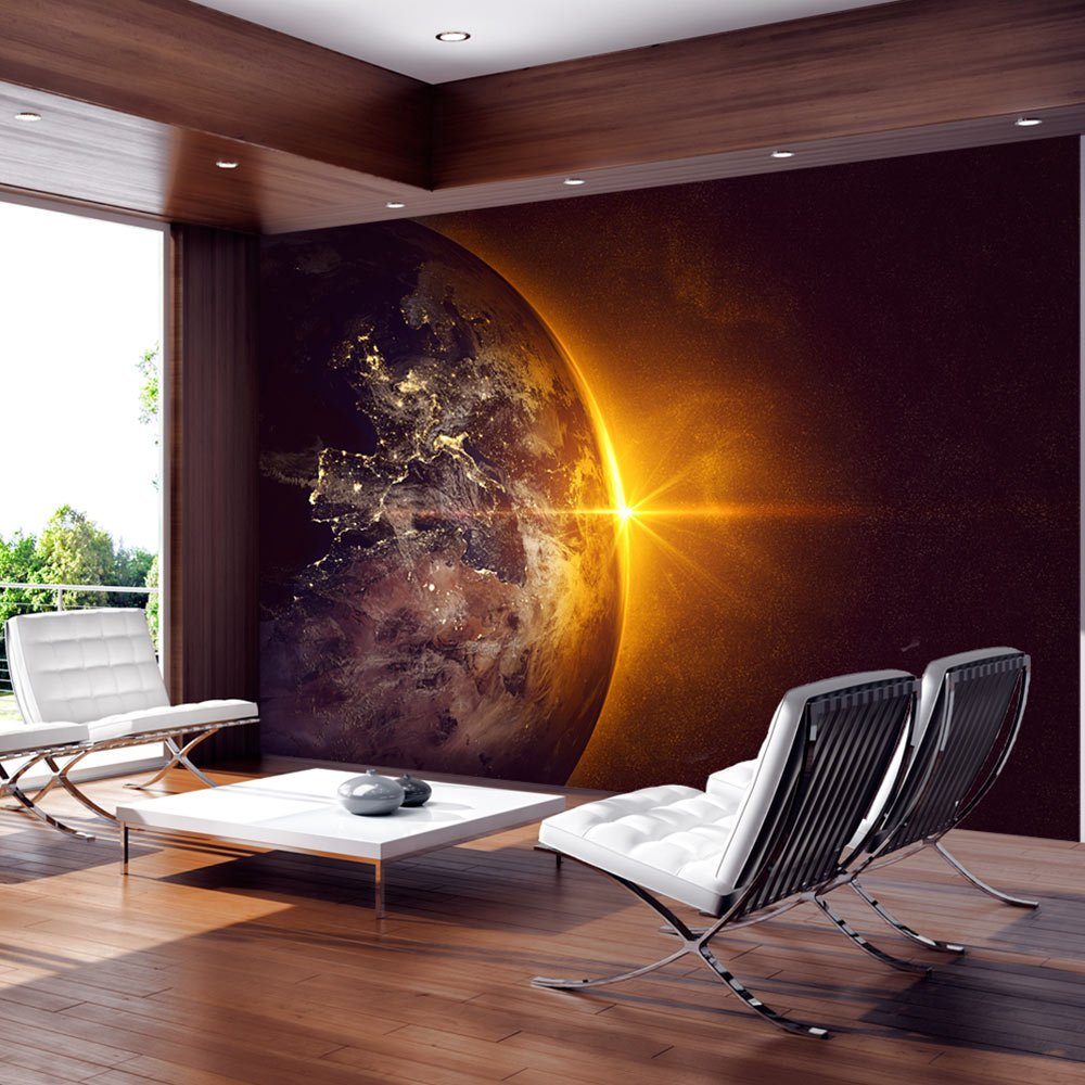 KUNSTLOFT Vliestapete Golden Earth 1x0.7 m, halb-matt, lichtbeständige Design Tapete
