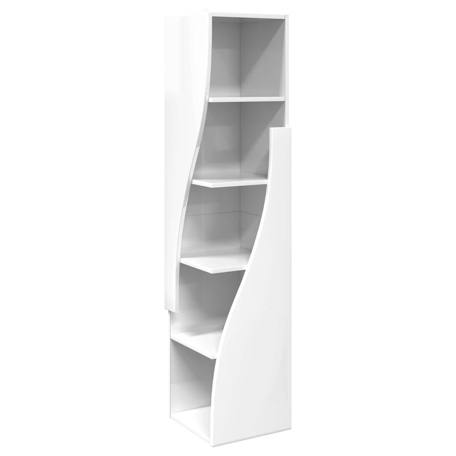 vidaXL Eckschrank Eckschrank 32x32x140cm Holzwerkstoff Hochglanz Weiß (1-St)