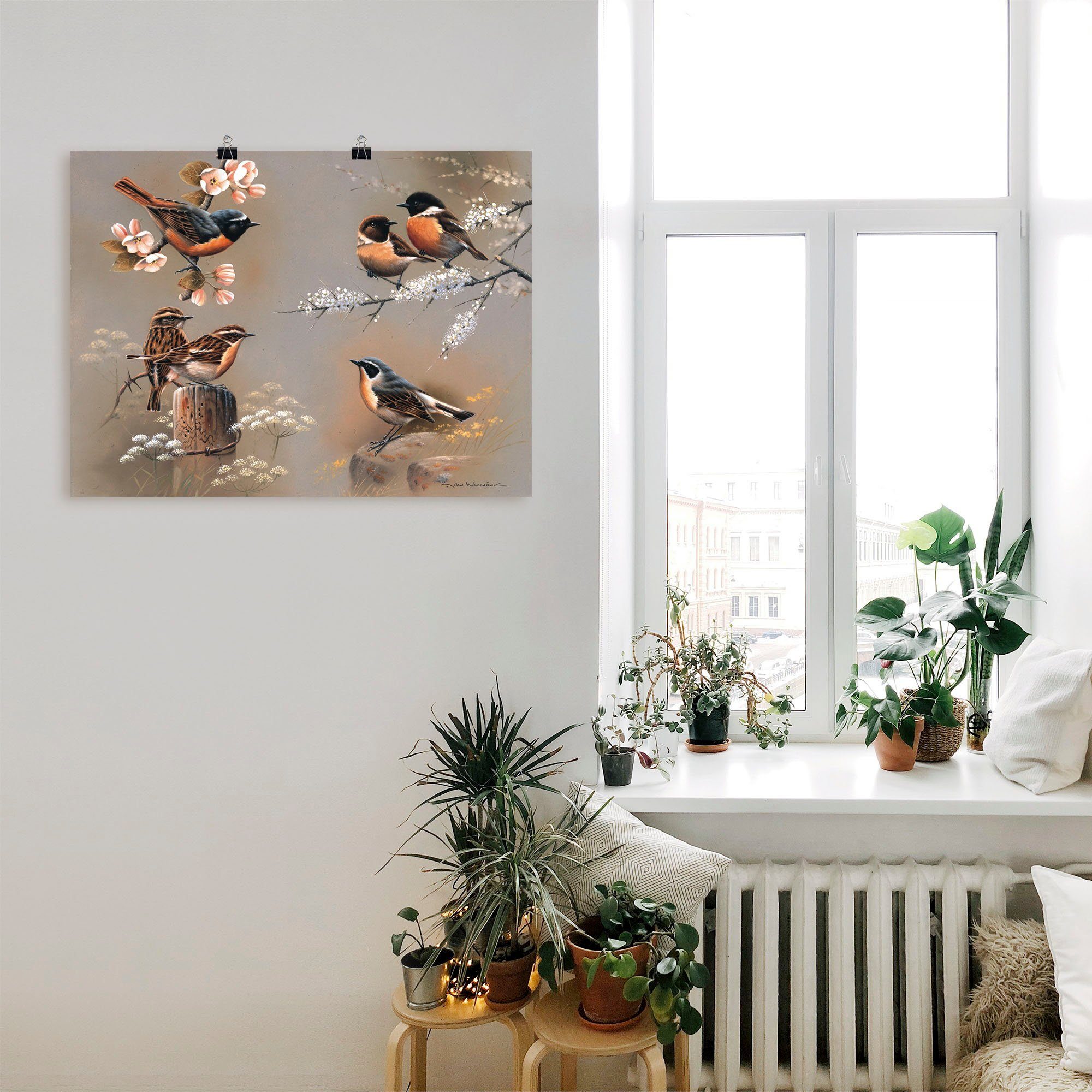Poster Vogel oder St), versch. Komposition, Leinwandbild, als in Wandbild Artland Vögel Größen Wandaufkleber (1