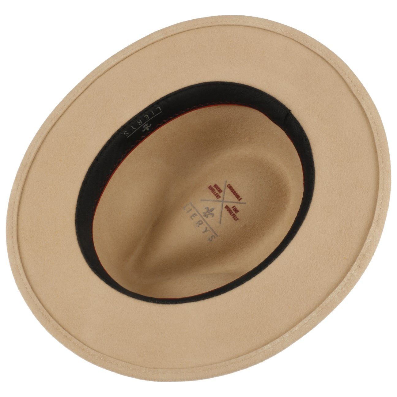 Lederband Wollfilzhut Filzhut Lierys mit beige (1-St)