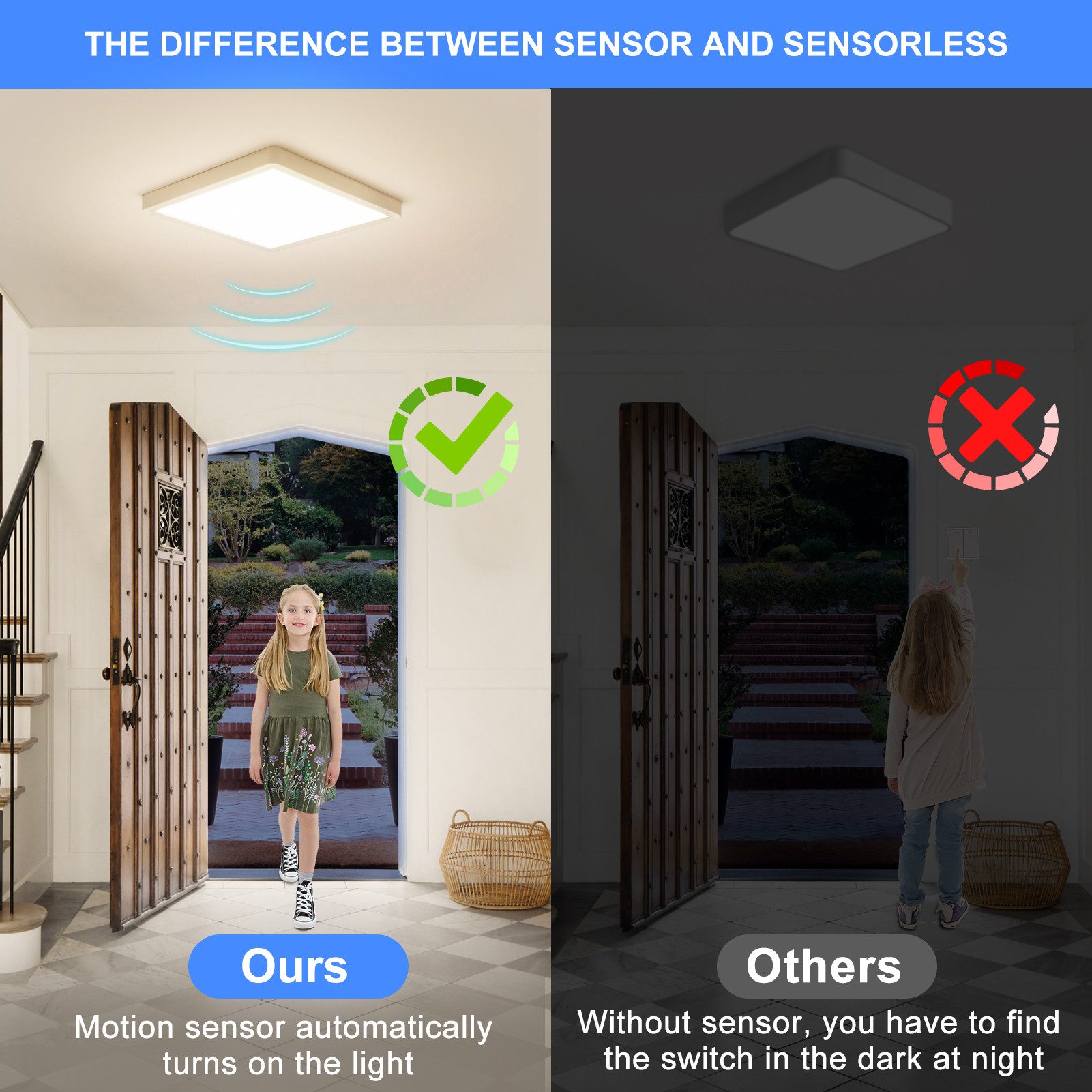 Oraymin LED Deckenleuchte mit Bewegungsmelder 18W günstig online kaufen