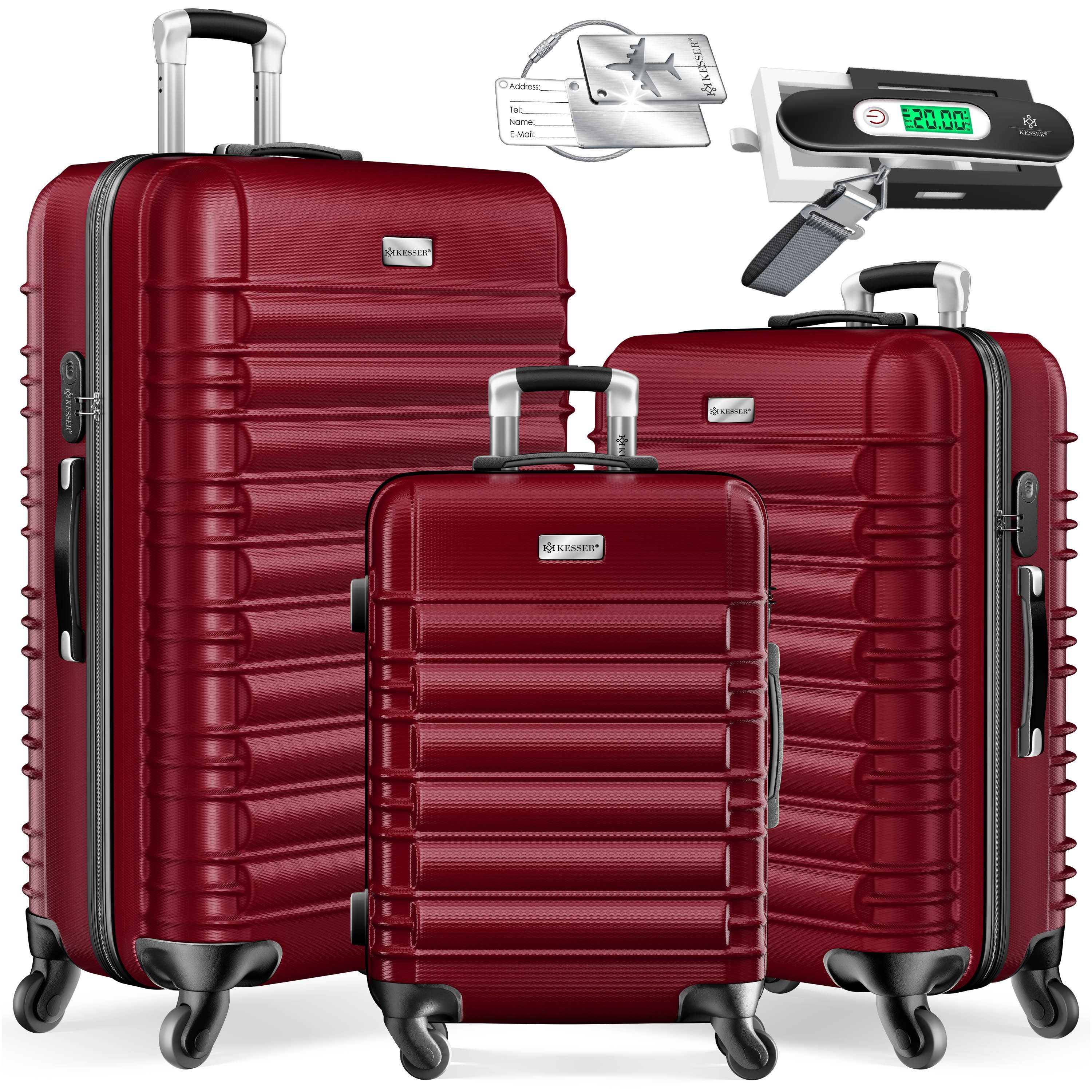 KESSER Kofferset, 4 Rollen, 3tlg. Hartschalenkofferset Hartschalenkoffer Reisekoffer Set