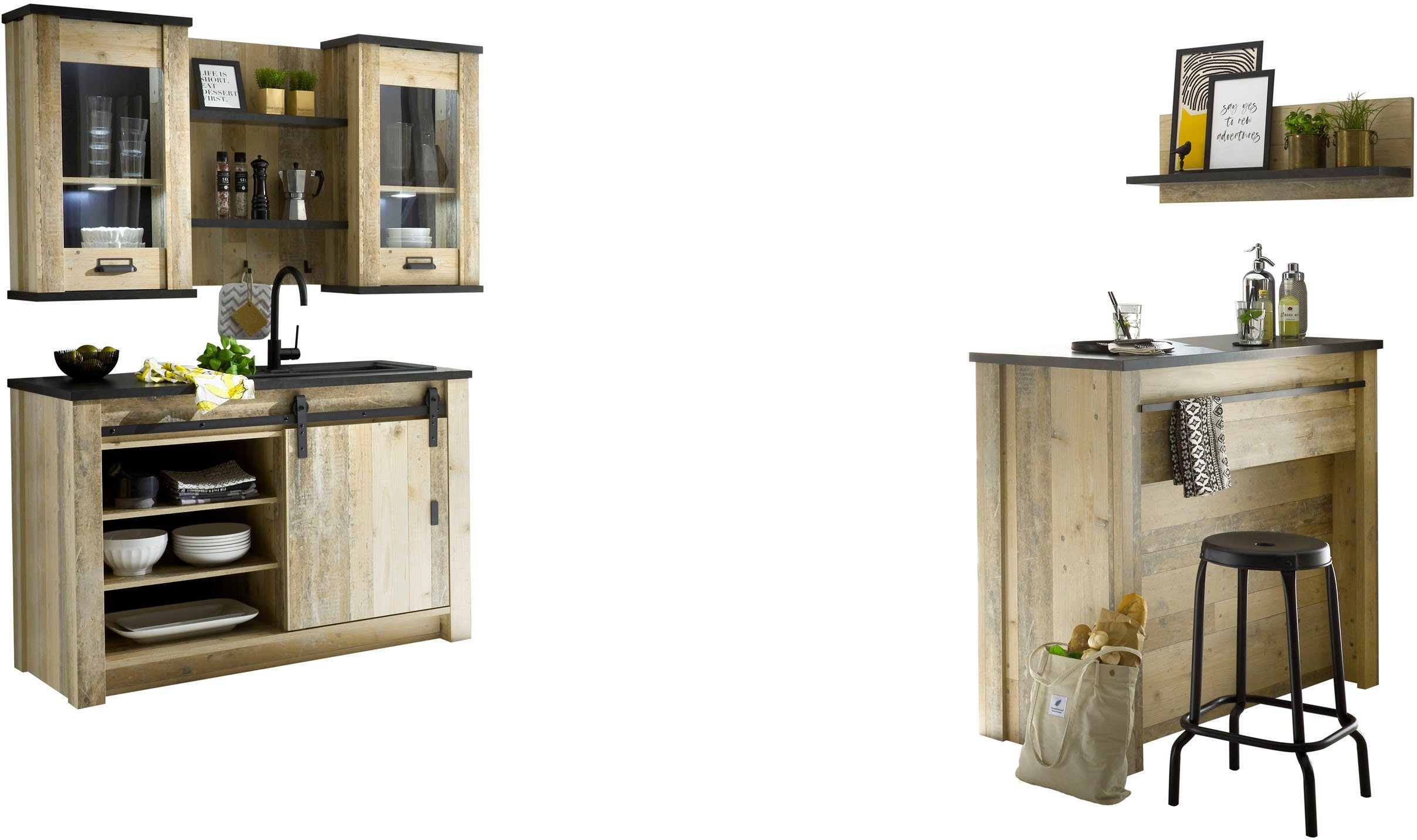 Home affaire Pantryküche Sherwood, Breite 160 cm, ohne E-Geräte