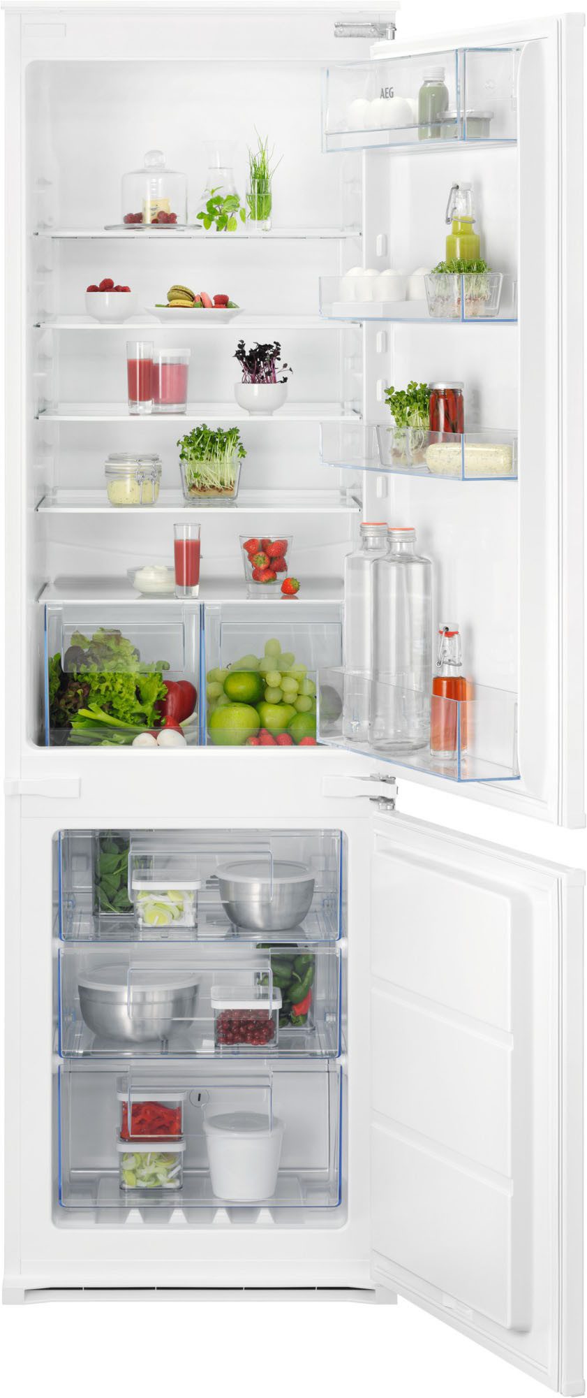 AEG Einbaukühlgefrierkombination Serie 6000 TSC6N183ES, 177,9 cm hoch, 54 cm breit, 98 L, LowFrost-weniger Eisbildung, …