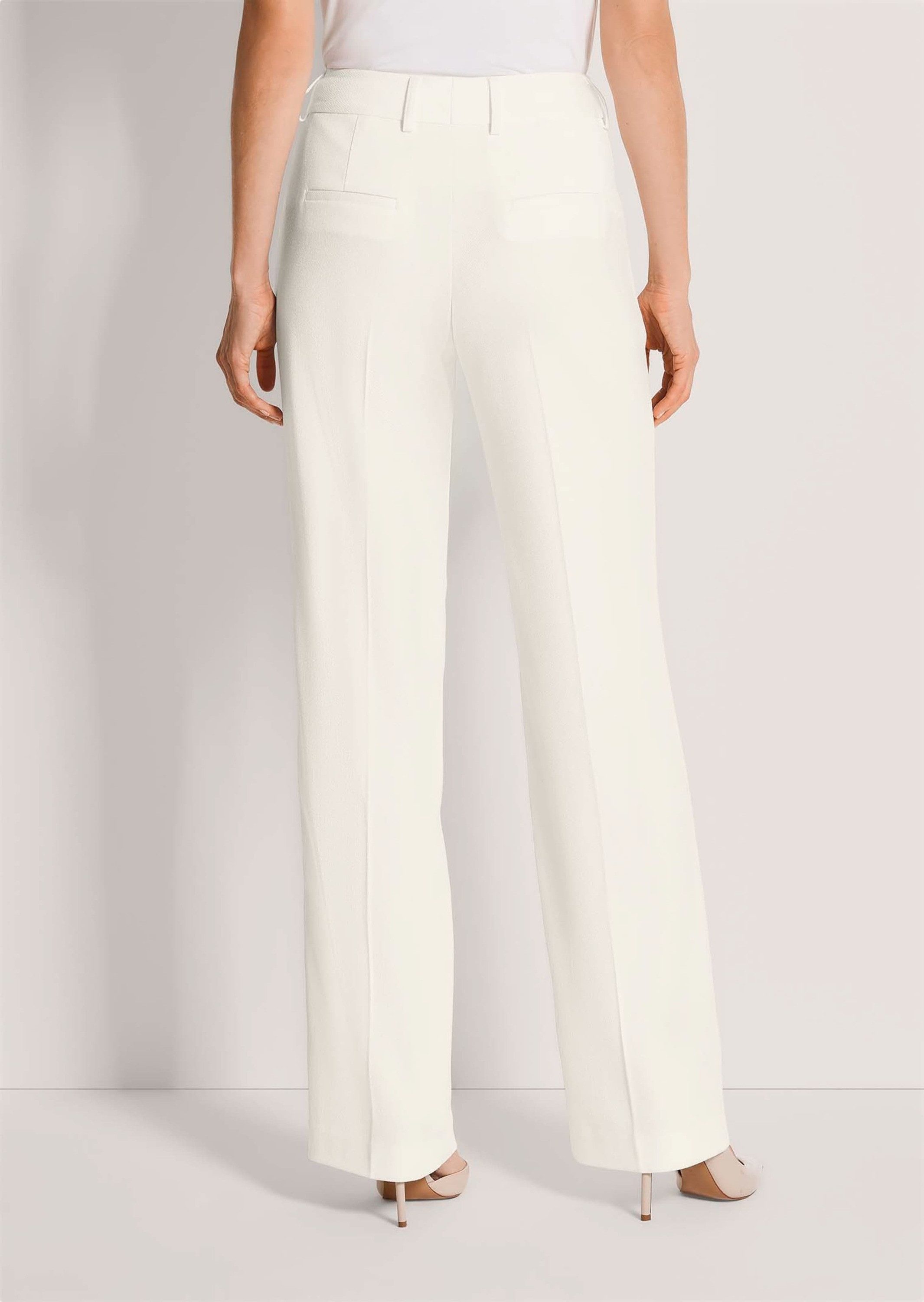 MADELEINE Stoffhose Elegante Bügelfaltenhose mit Struktur Jerseyhose mit Formbund, Hakenverschluss, Taschen und Knöchellänge
