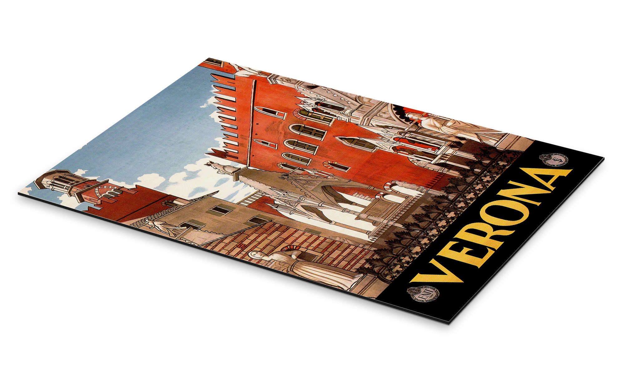 Posterlounge Wandbild Italien - Verona, Vintage Travel Collection, erhältlich als Poster, Leinwandbild, Wandsticker oder Acrylglasbild