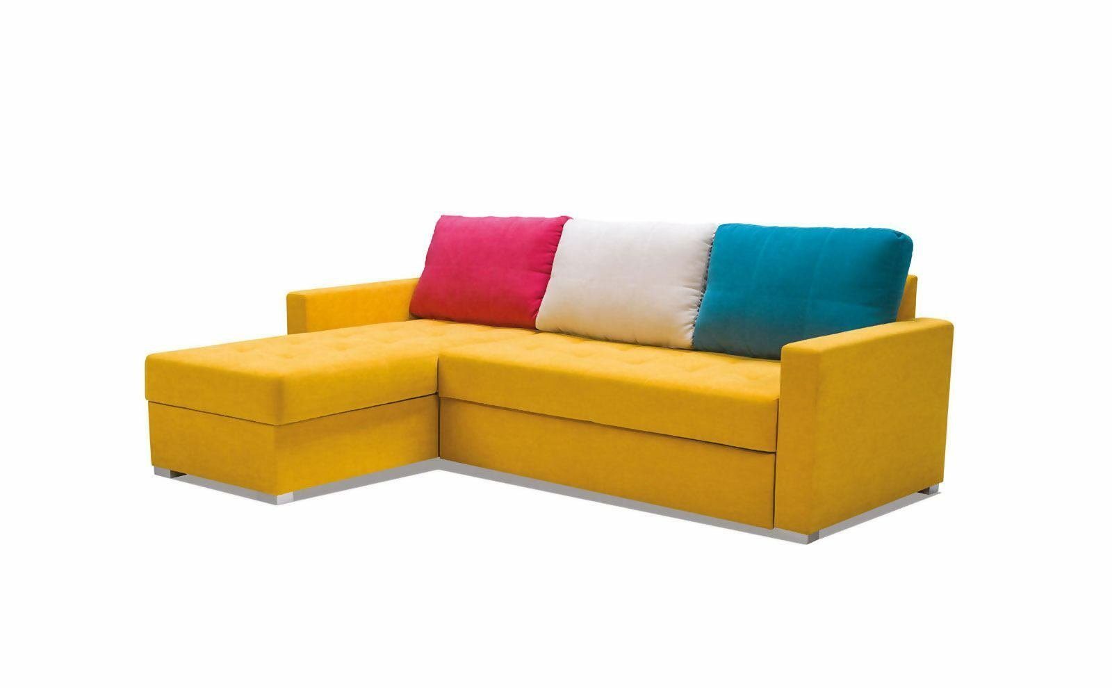 Europe Made Ecksofa Gelbes Schlaffunktion JVmoebel Couch Designer Mit Schlafsofa, Ecksofa in L-Form