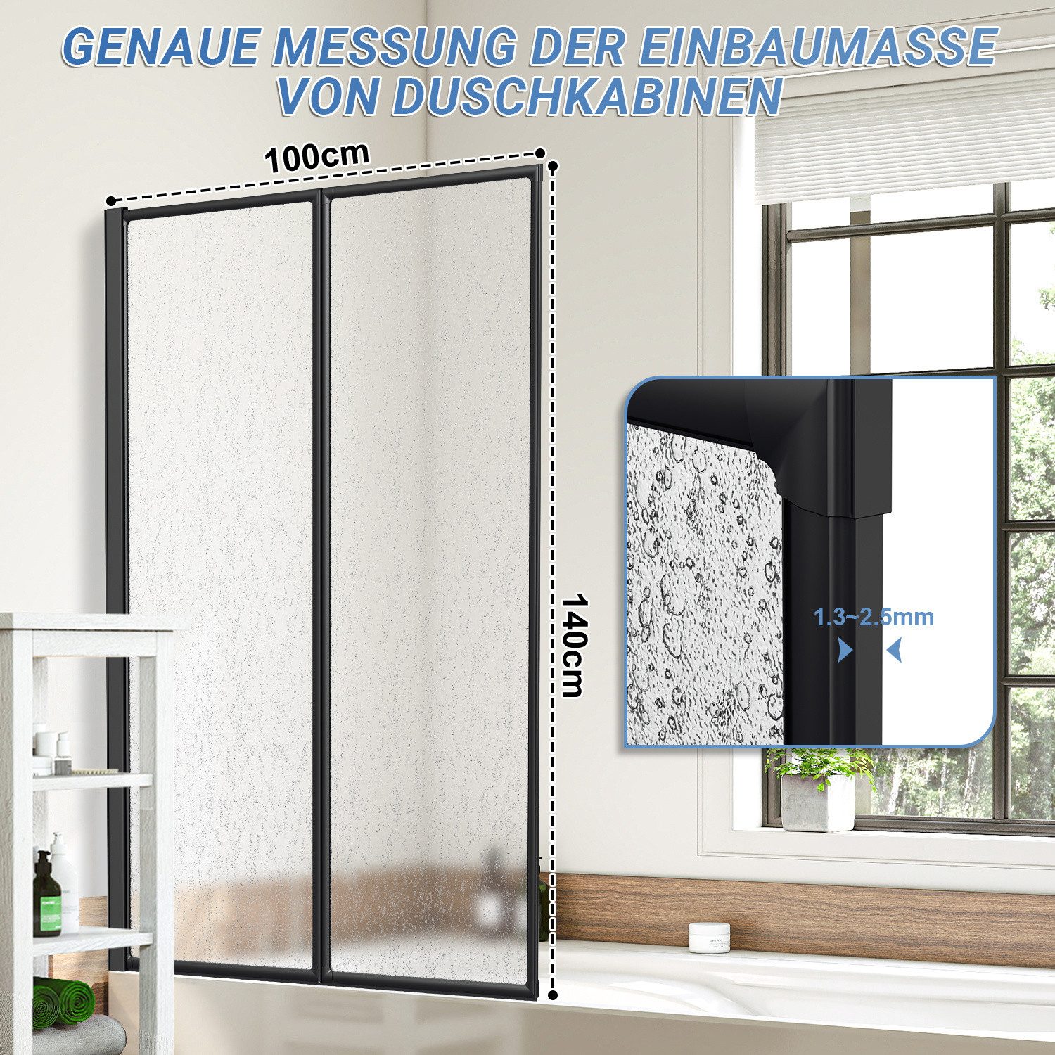 Clanmacy Duschwand Badewannenaufsatz Faltwand Duschwand für Badewanne Badewannenfaltwand