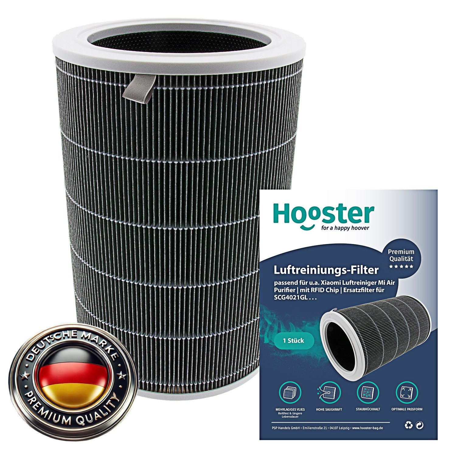 Hooster Luftfilter für Xiaomi Luftreiniger Mi Air Purifier 3C, 3H, PRO, mit RFID Chip