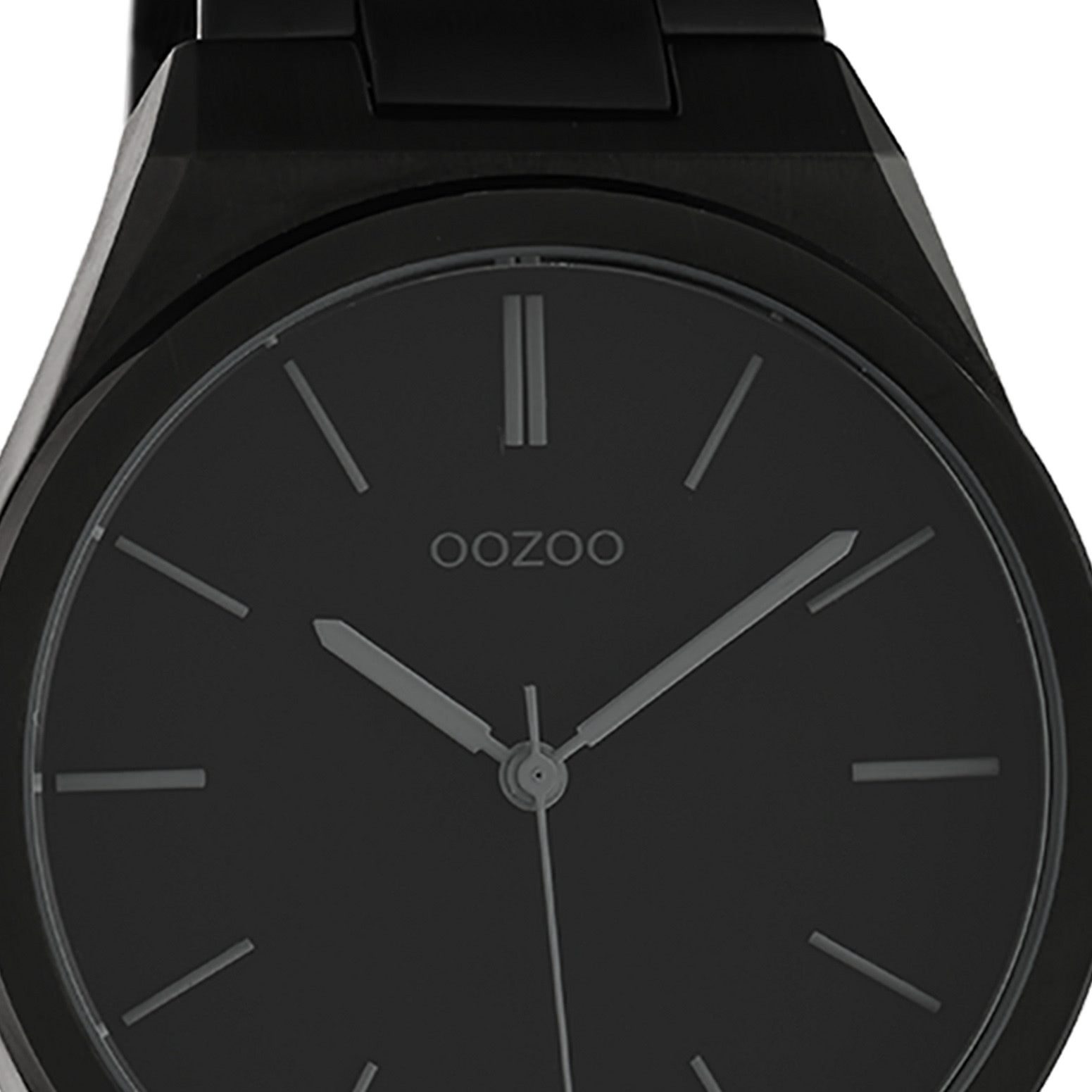 OOZOO Quarzuhr Oozoo Unisex Armbanduhr Timepieces Analog, (Analoguhr), Damen, Herrenuhr rund, groß (ca. 40mm), Metallarmband schwarz, Fashion