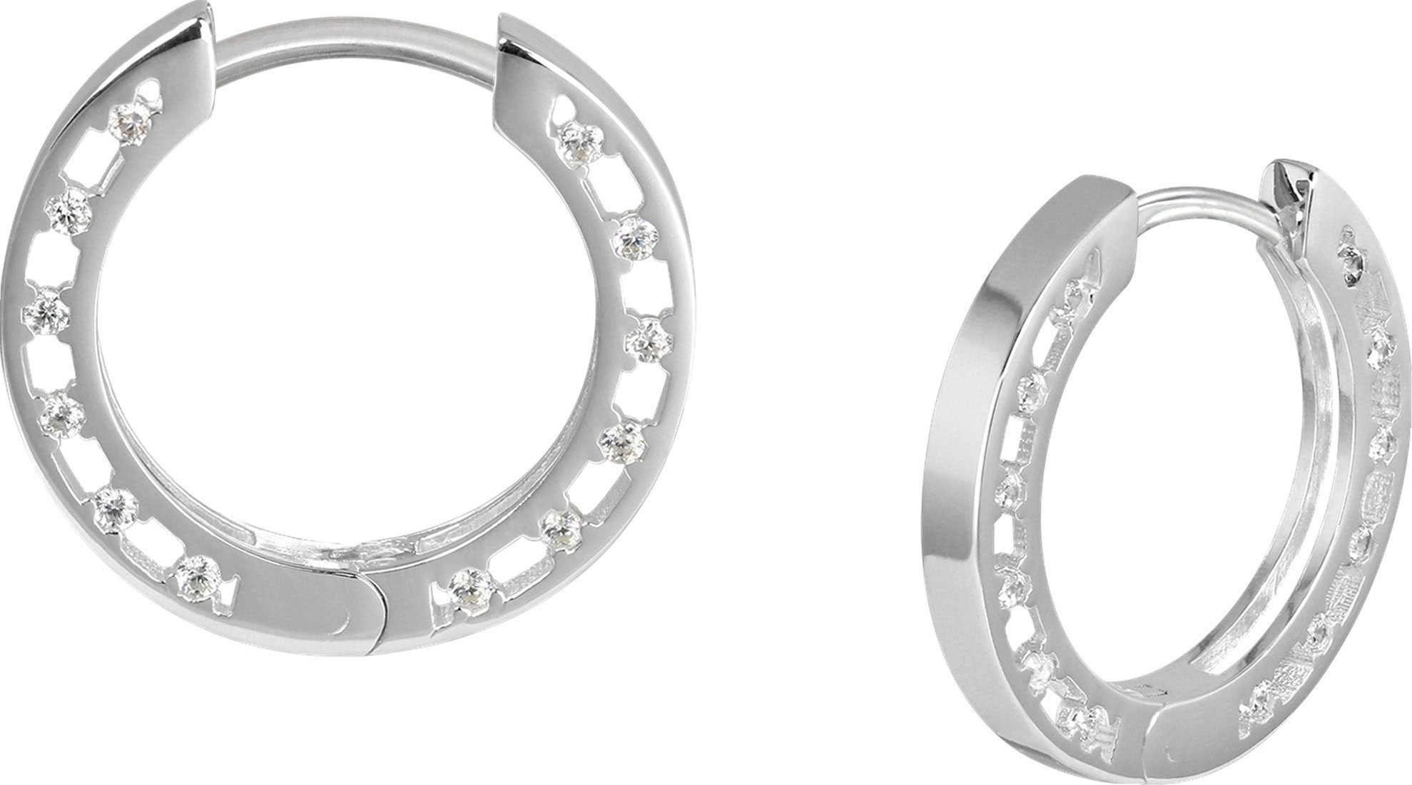 SilberDream Paar Creolen SilberDream Ohrringe 20mm für Damen 925 (Creolen), Damen Creolen aus 925 Sterling Silber, Farbe: silber, weiß