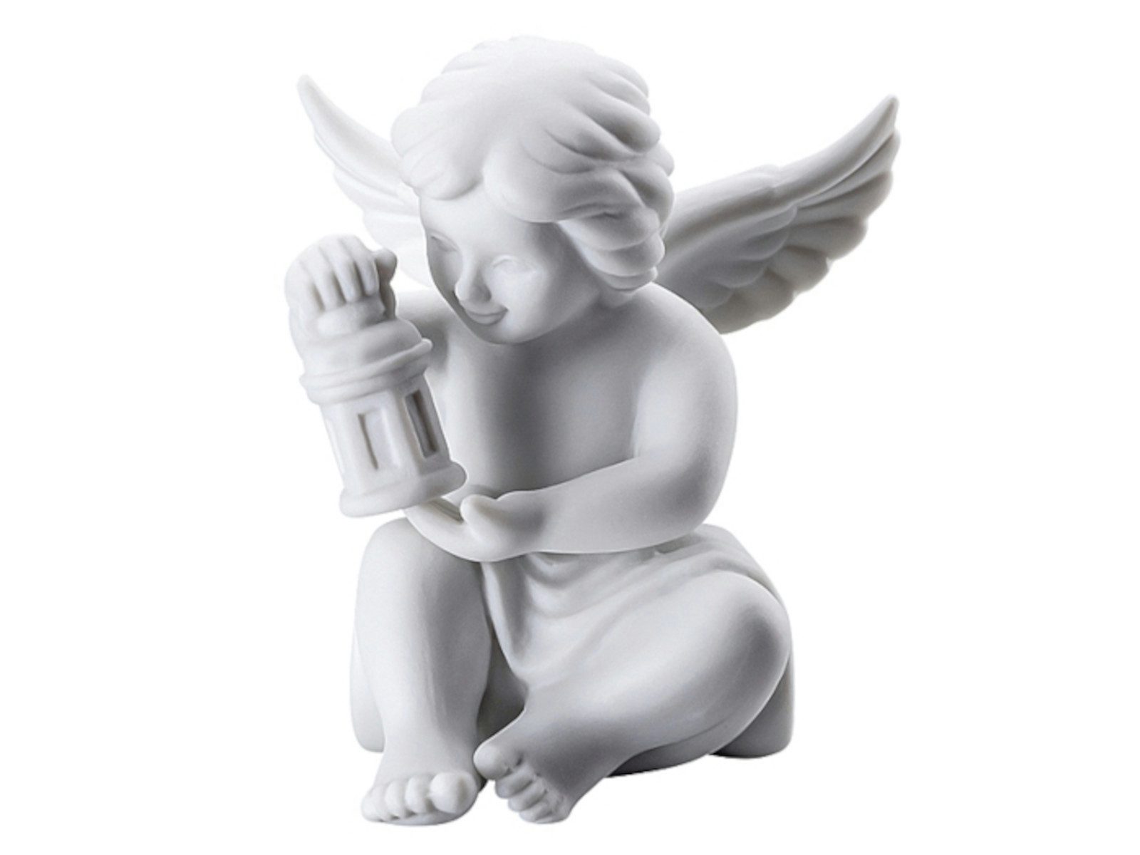 Rosenthal Dekofigur Engel mit Laterne klein Weiss matt 6,5 cm, Figuren